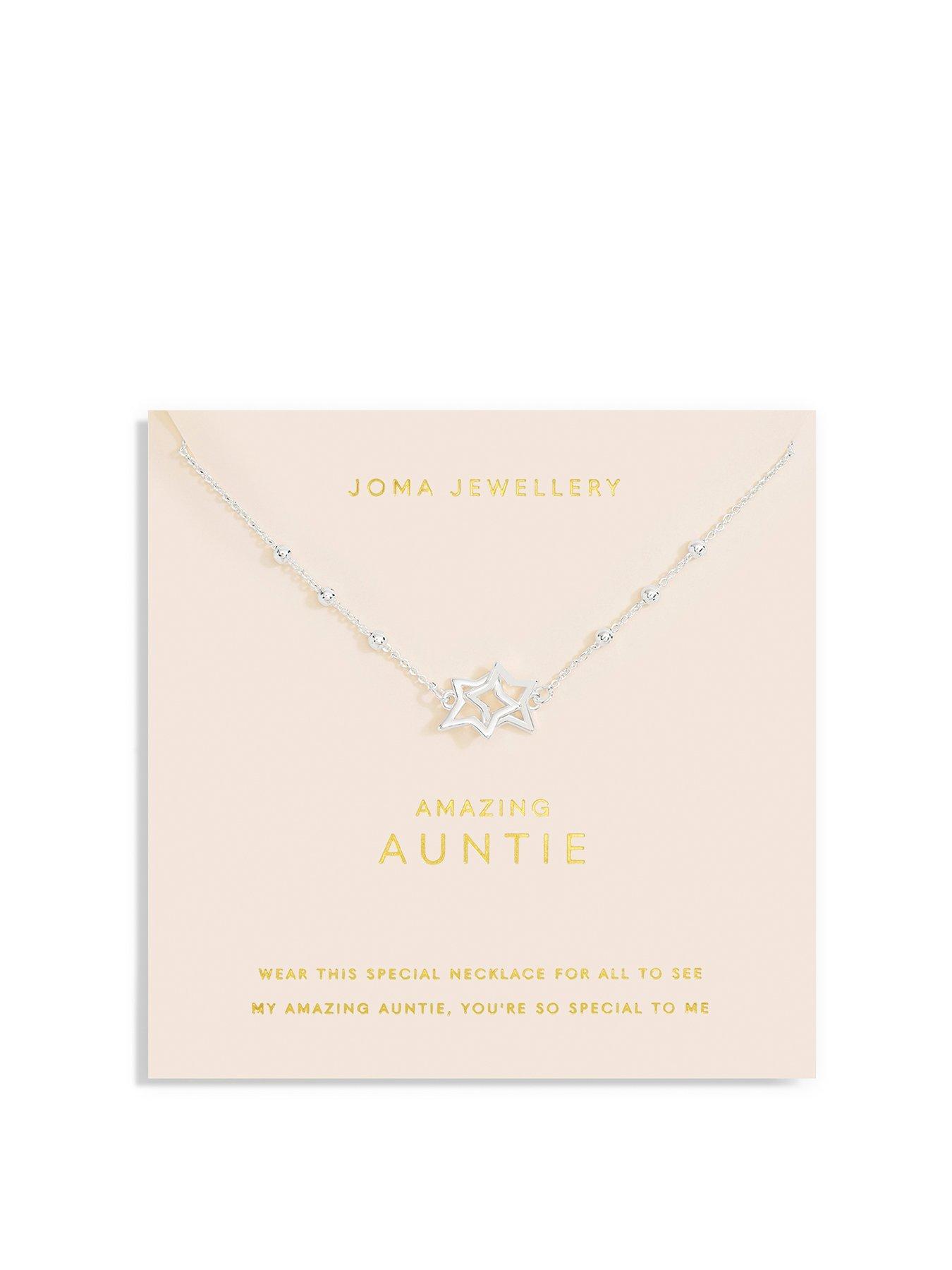 undefined Forever Yours Amazing Auntie Necklace In Silver Plating