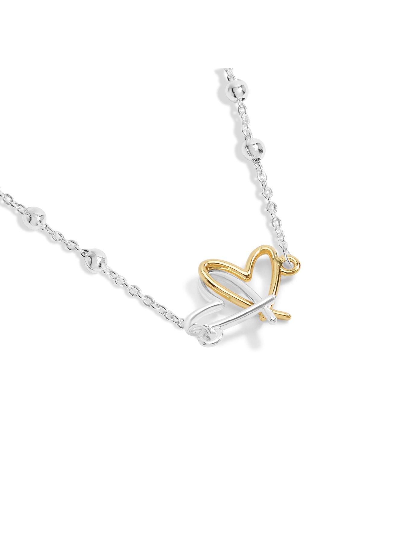  image of joma-jewellery-forever-yours-lots-of-love-necklace-in-silver-and-gold-plating