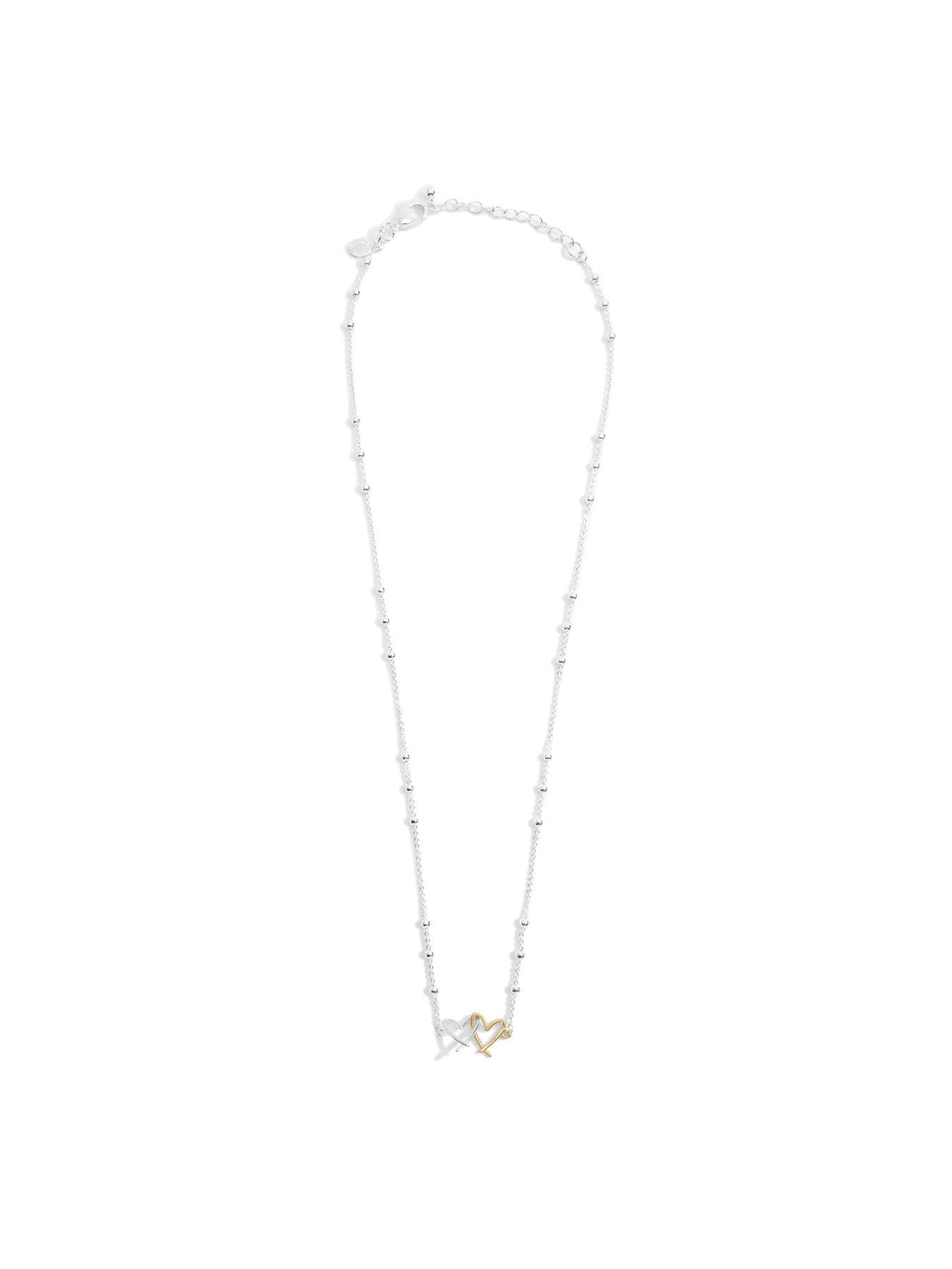  image of joma-jewellery-forever-yours-lots-of-love-necklace-in-silver-and-gold-plating