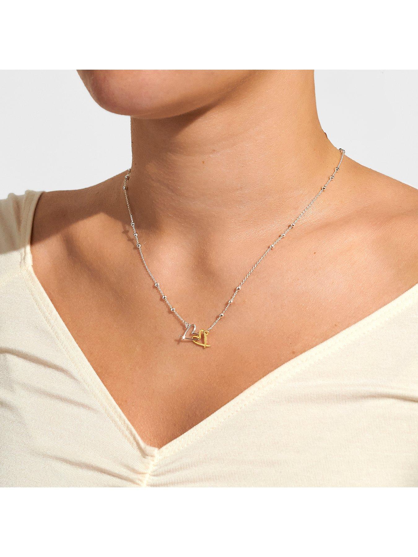  image of joma-jewellery-forever-yours-lots-of-love-necklace-in-silver-and-gold-plating