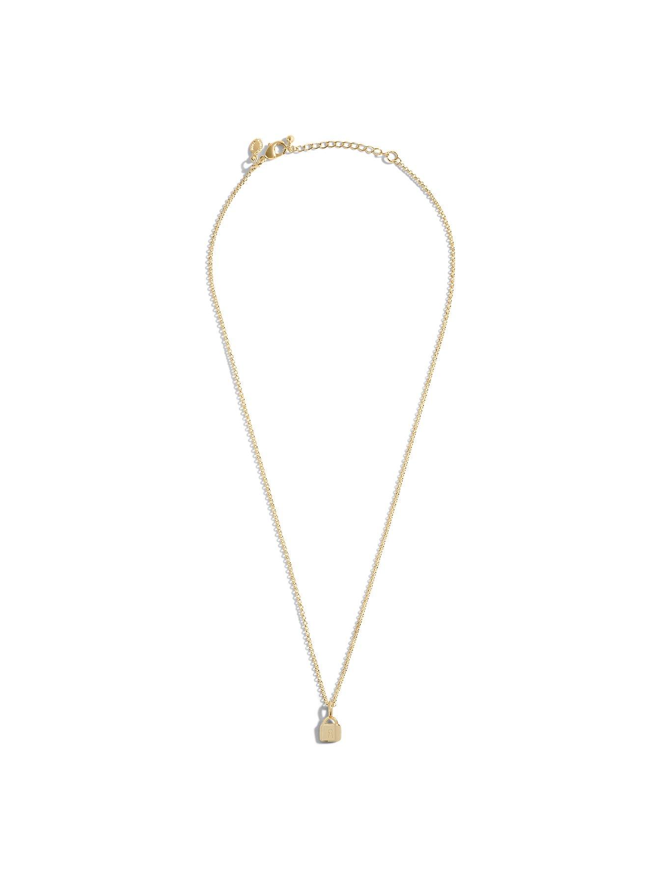  image of joma-jewellery-mini-charms-lock-necklace-in-gold-plating