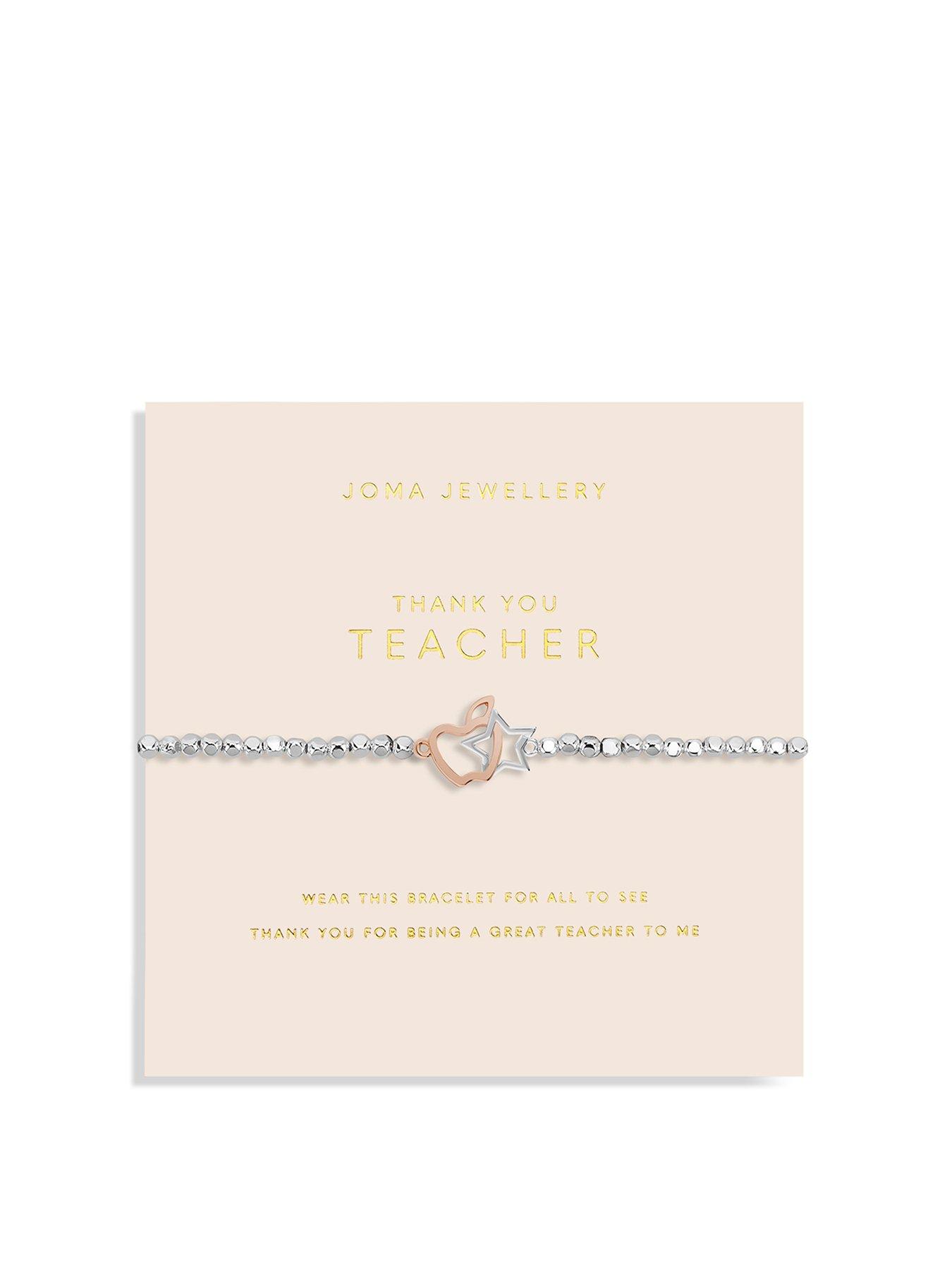 Image 1 of 5 of Joma Jewellery Forever Yours Thank You Teacher Bracelet In Silver And Rose Gold Plating