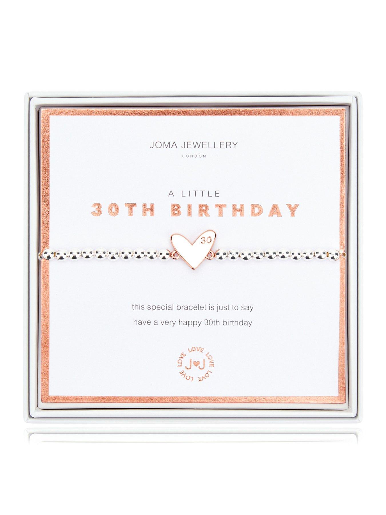 Joma Jewellery Beautifully Boxed A Little Happy 30th Birthday Bracelet In Silver Plating