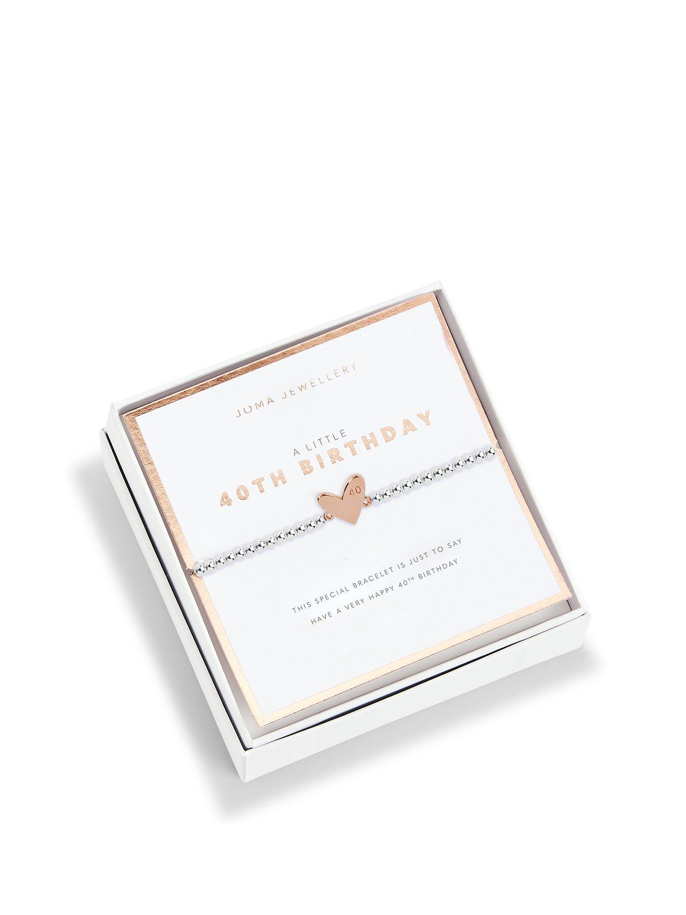 undefined Beautifully Boxed A Little Happy 40th Birthday Bracelet In Silver Plating