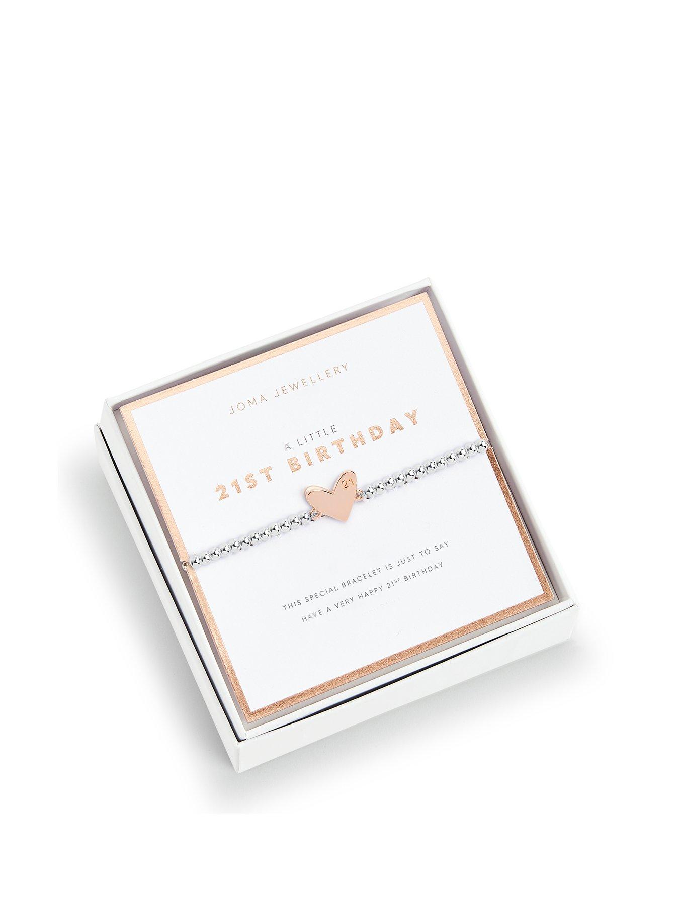 undefined Beautifully Boxed A Little Happy 21st Birthday Bracelet In Silver Plating