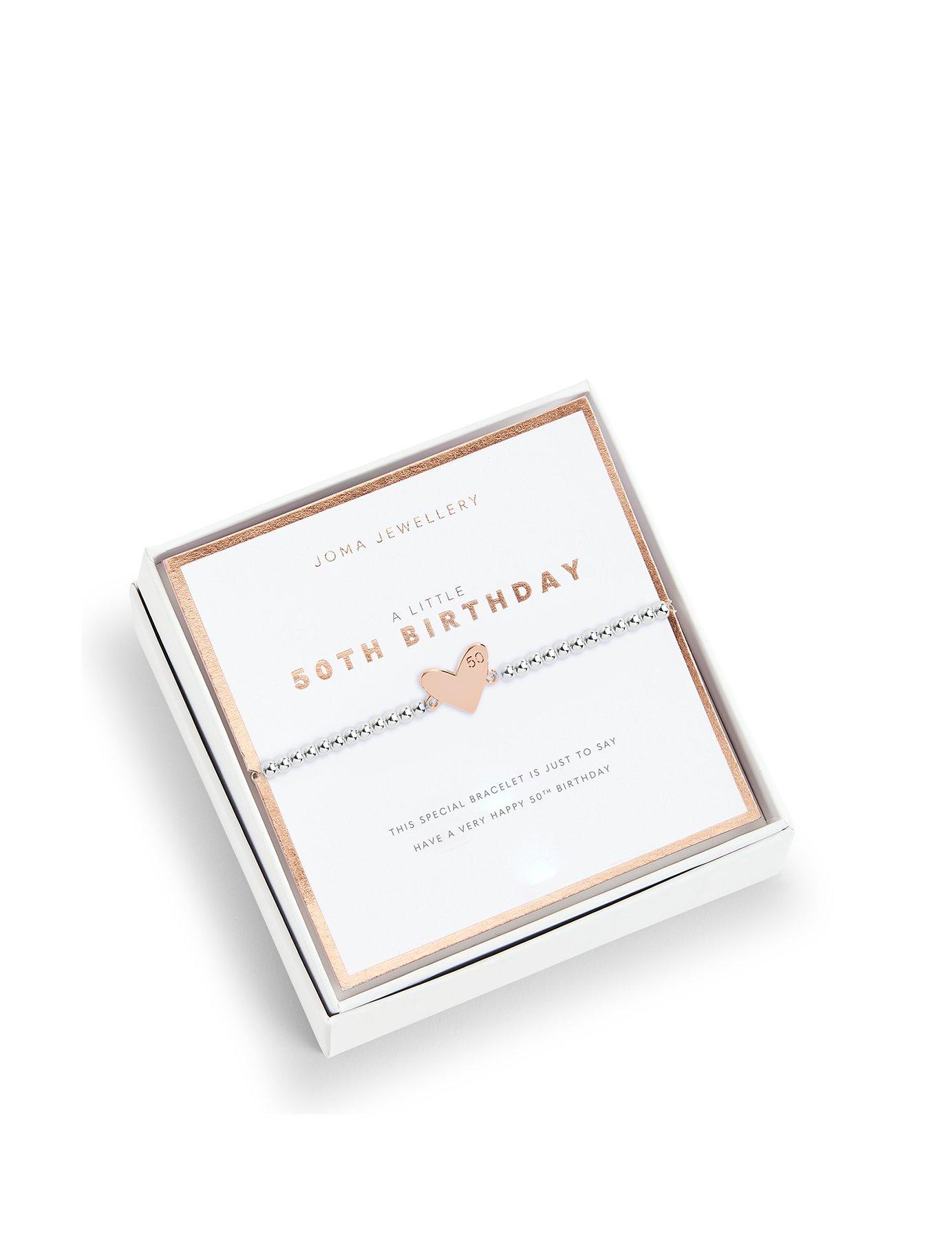 undefined Beautifully Boxed A Little Happy 50th Birthday Bracelet In Silver Plating