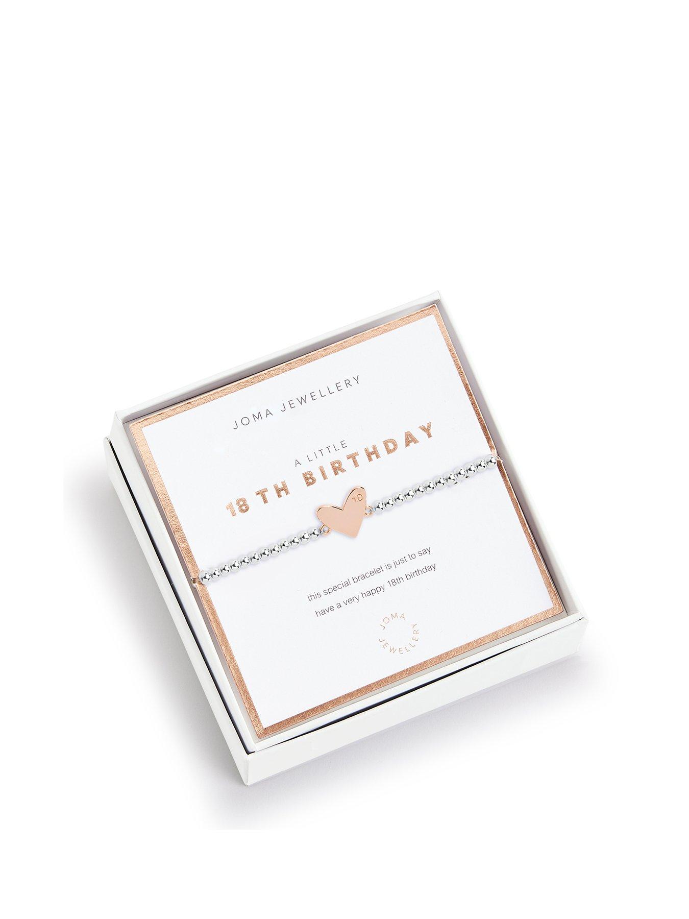 Image 1 of 5 of Joma Jewellery Beautifully Boxed A Little Happy 18th Birthday Bracelet In Silver And Rose Gold Plating