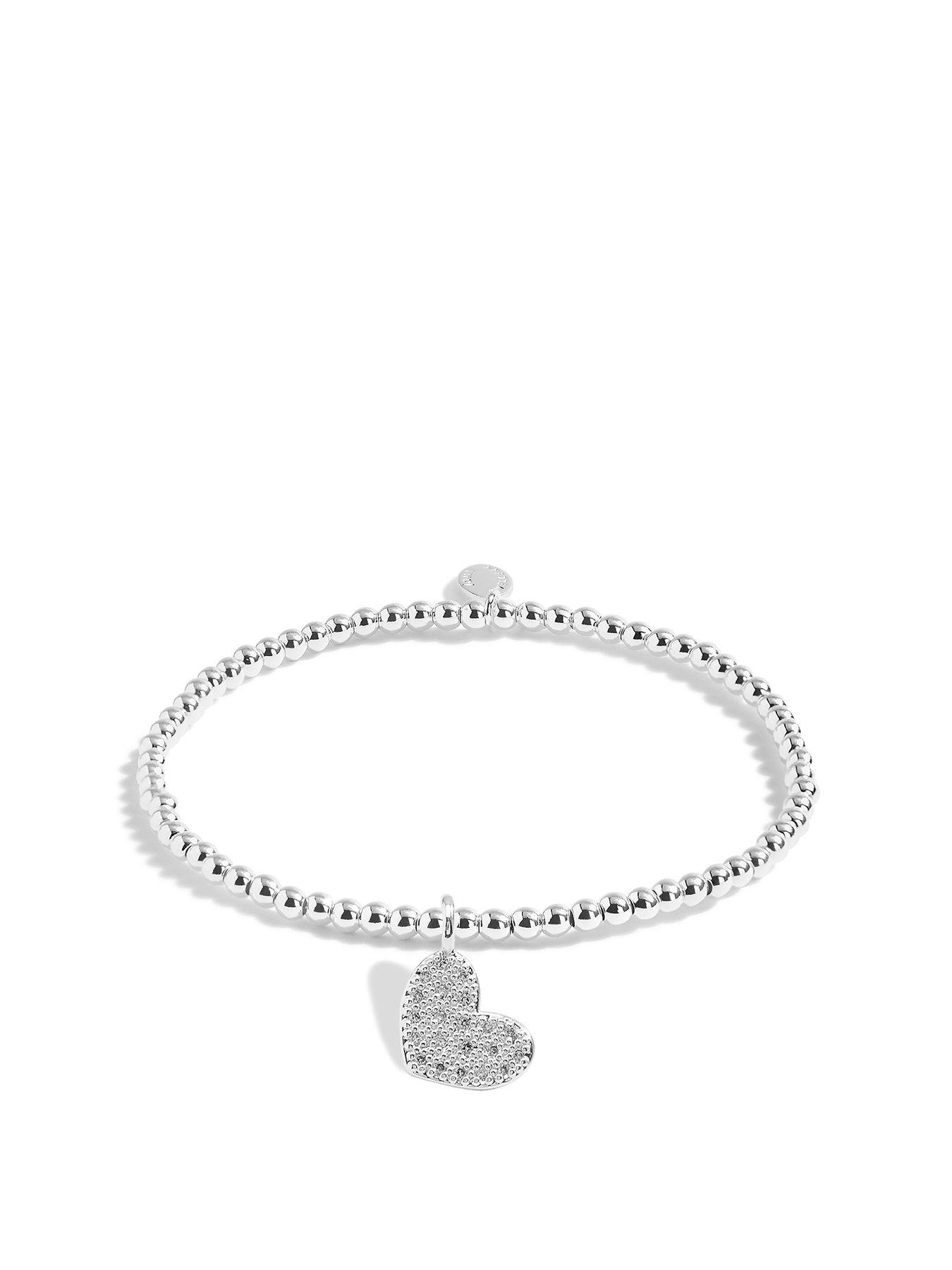 Image 1 of 4 of Joma Jewellery Bridal From The Heart Gift Box Bride Bracelet In Silver Plating