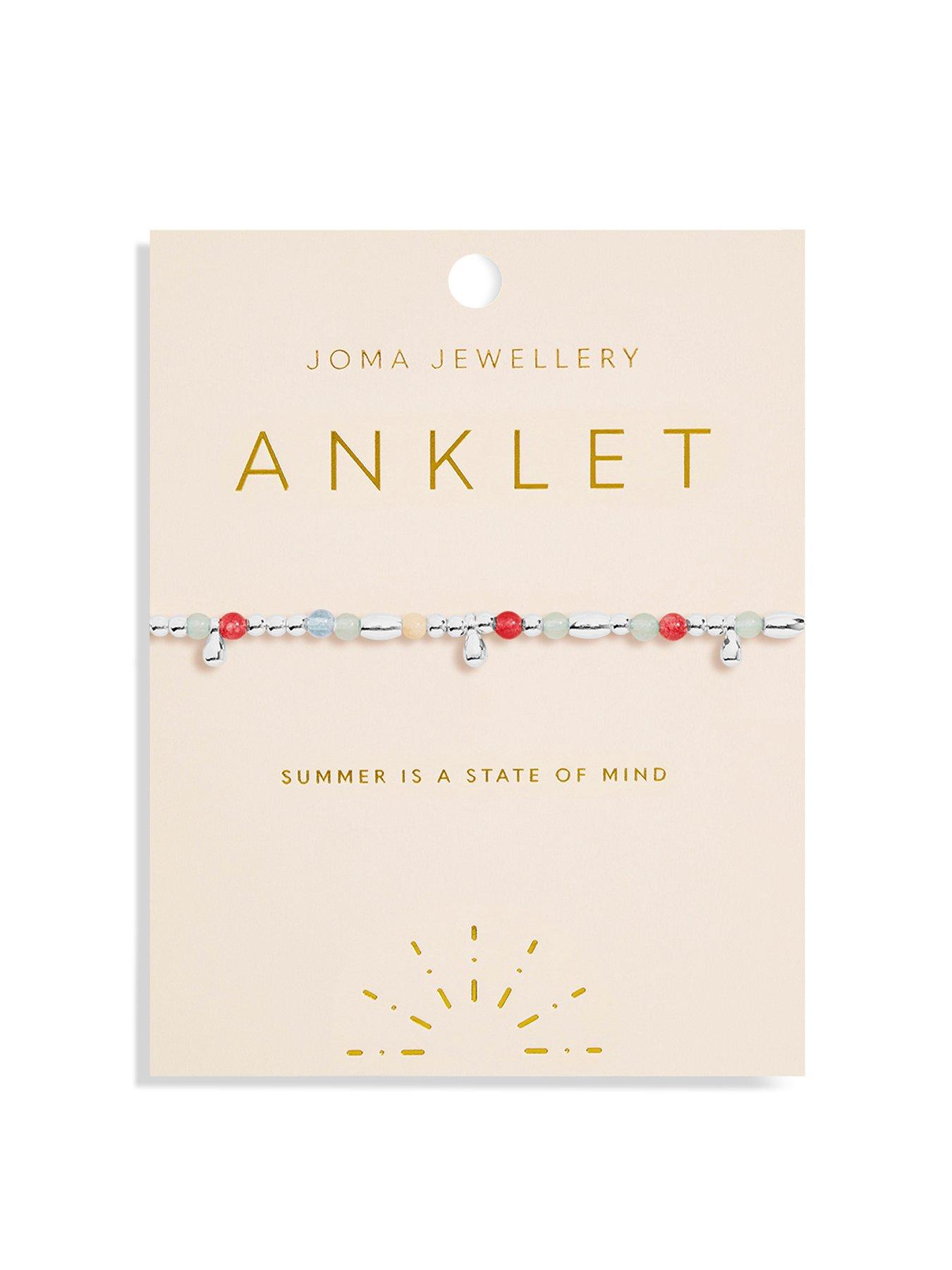 undefined Multi Stone Anklet In Silver Plating