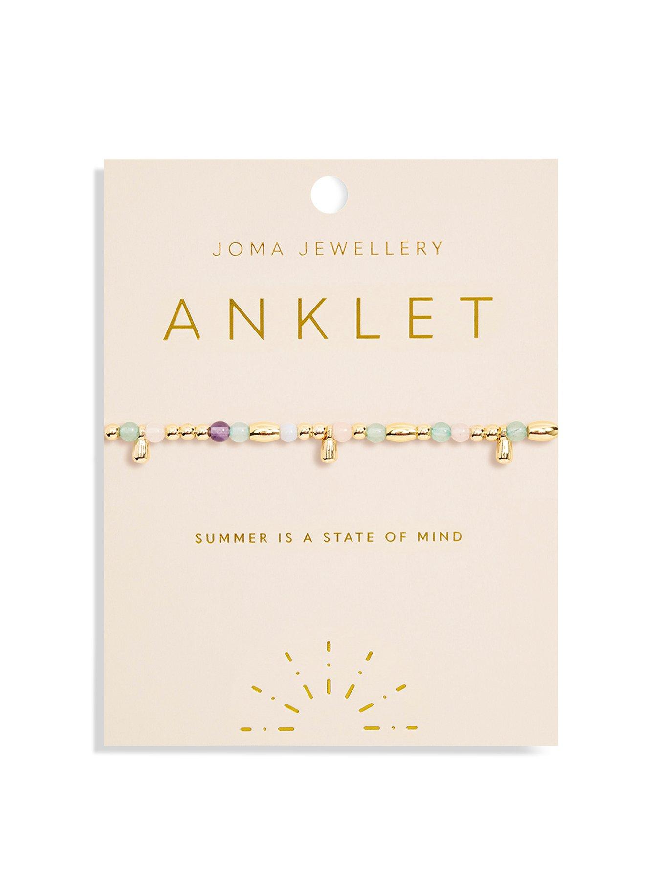 undefined Multi Stone Anklet In Gold Plating