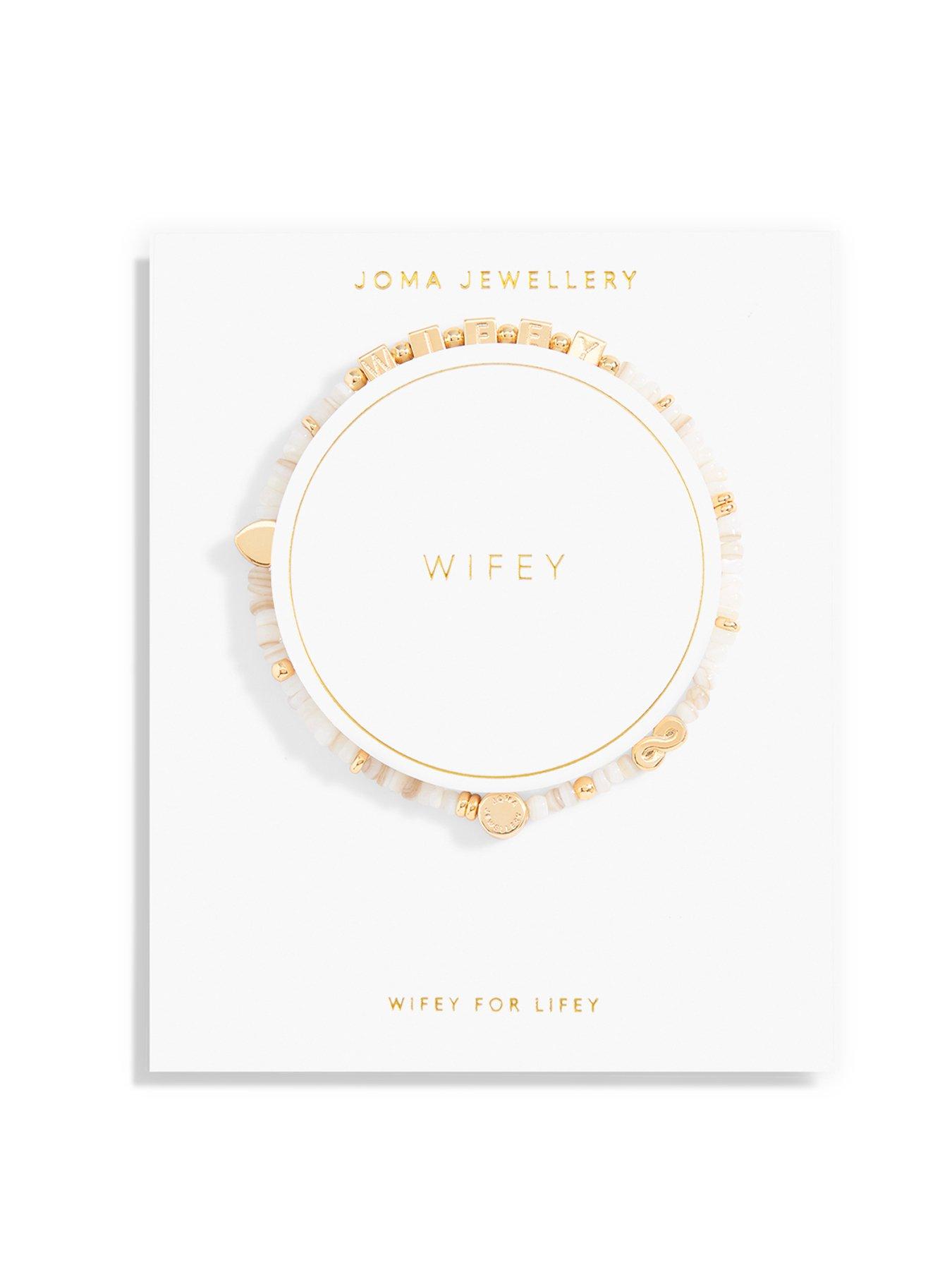 undefined Bridal Happy Little Moments Wifey Bracelet In Gold Plating