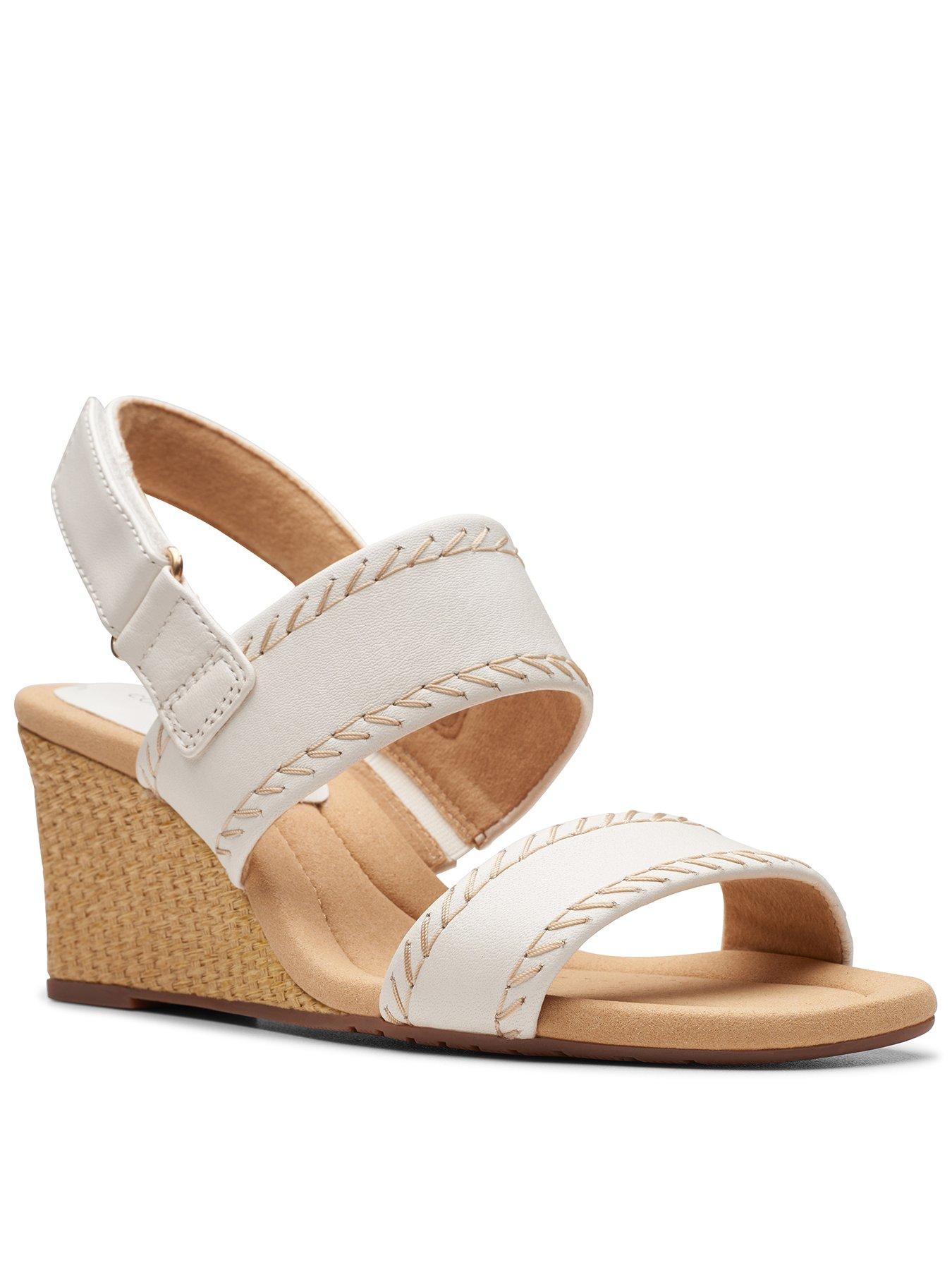 Clarks wide fit wedge sandals hotsell