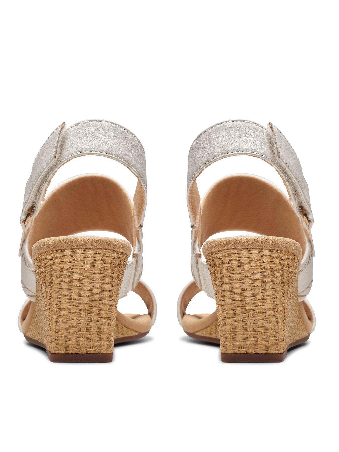 Clarks wide fit wedge sandals hotsell