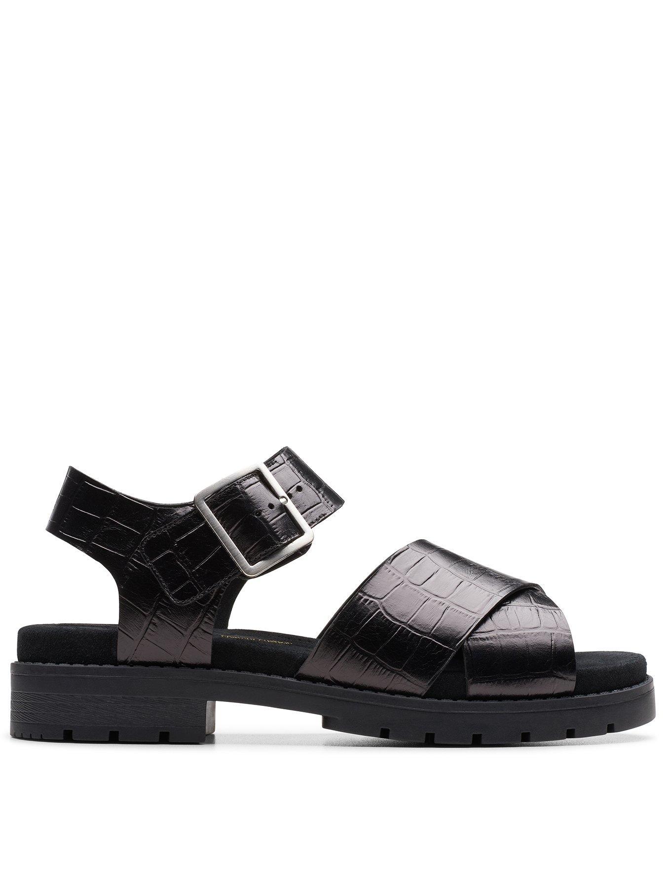 Clarks Orianna Glide Buckle Front Platform Sandals Black littlewoods