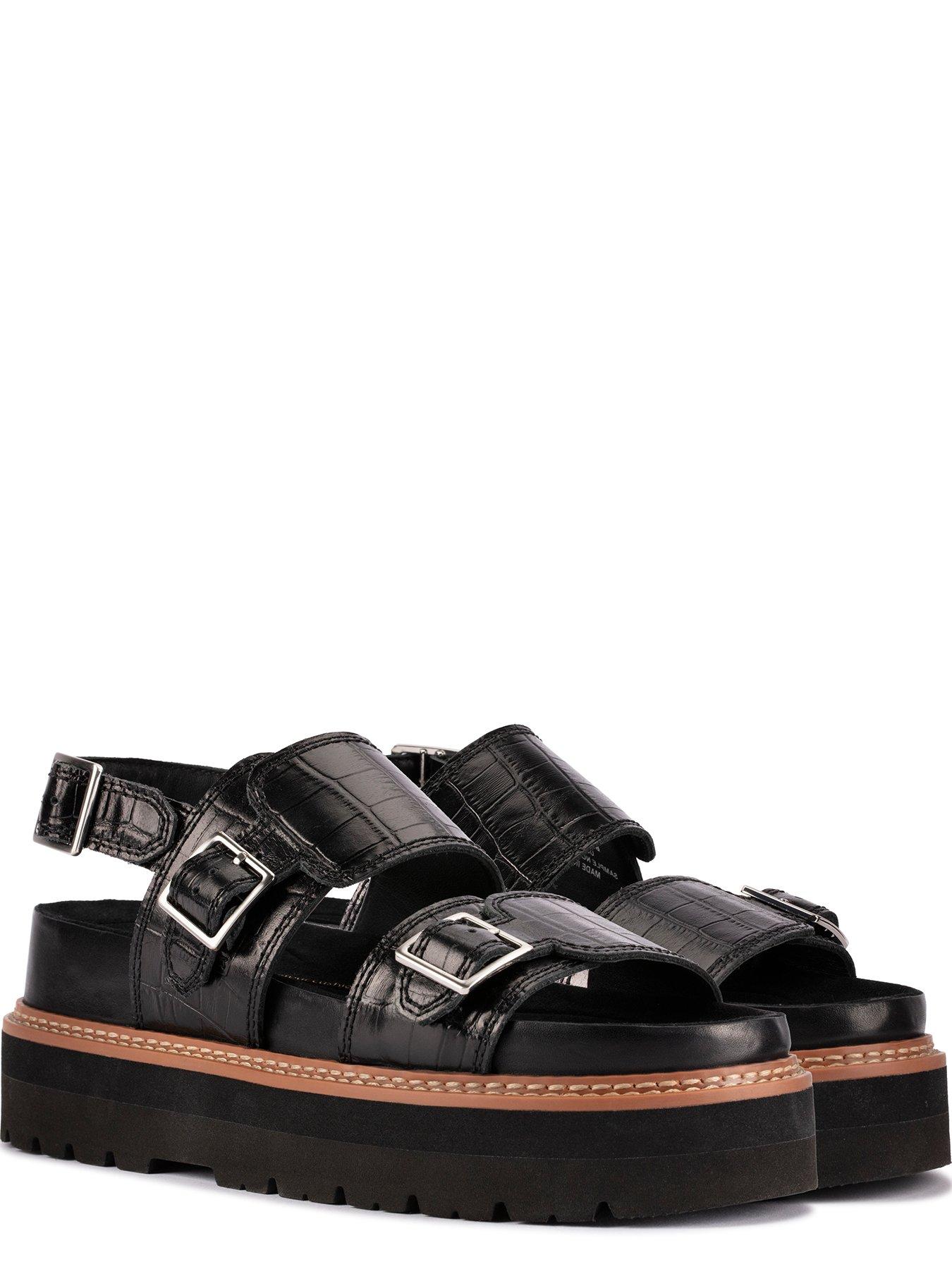 Clarks Orianna Glide Buckle Front Platform Sandals - Black ...