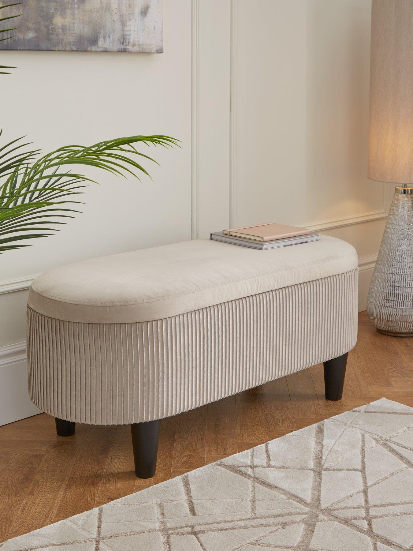 Image 1 of 6 of The Very Collection Serenity Pleated Ottoman