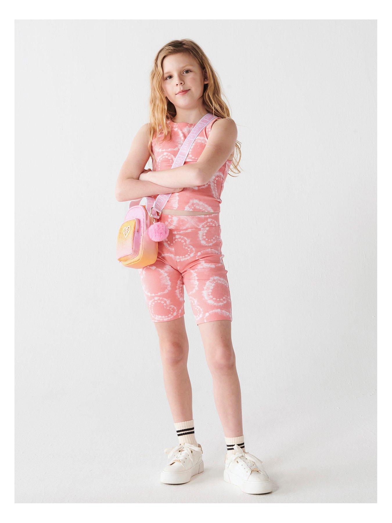 River Island Girls Tie Dye Tank Top And Shorts Set Orange littlewoods