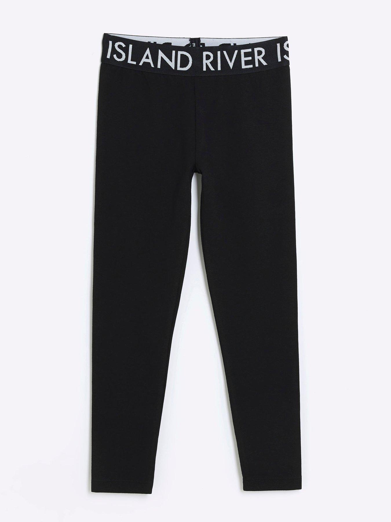 River Island Girls Black Ri Waistband Leggings - Black