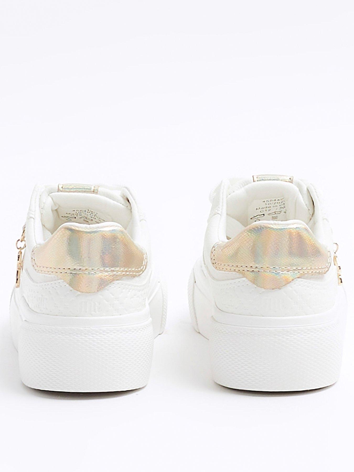 River Island Girls Charm Lace Up Trainers White littlewoods