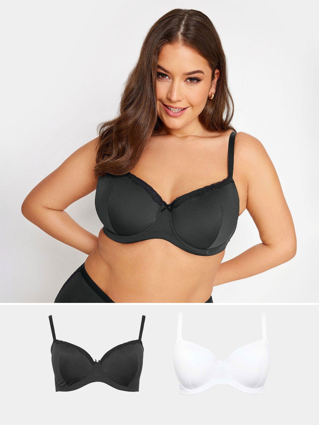 Yours Lace Trim T-shirt Bra Black