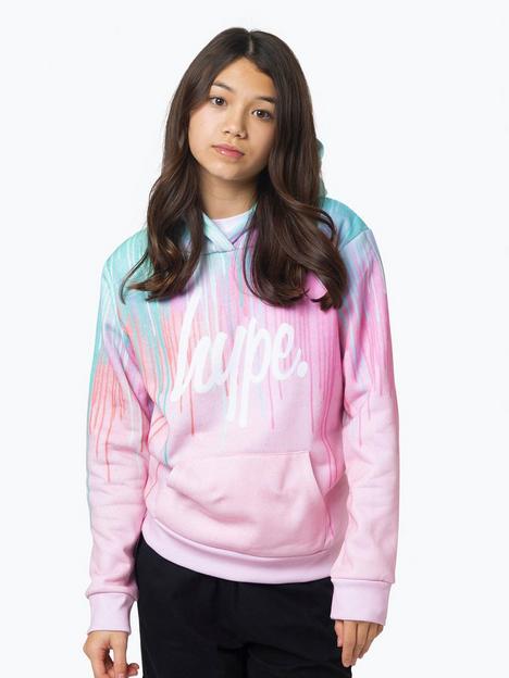 hype-girls-multi-mint-pink-drips-hoodie
