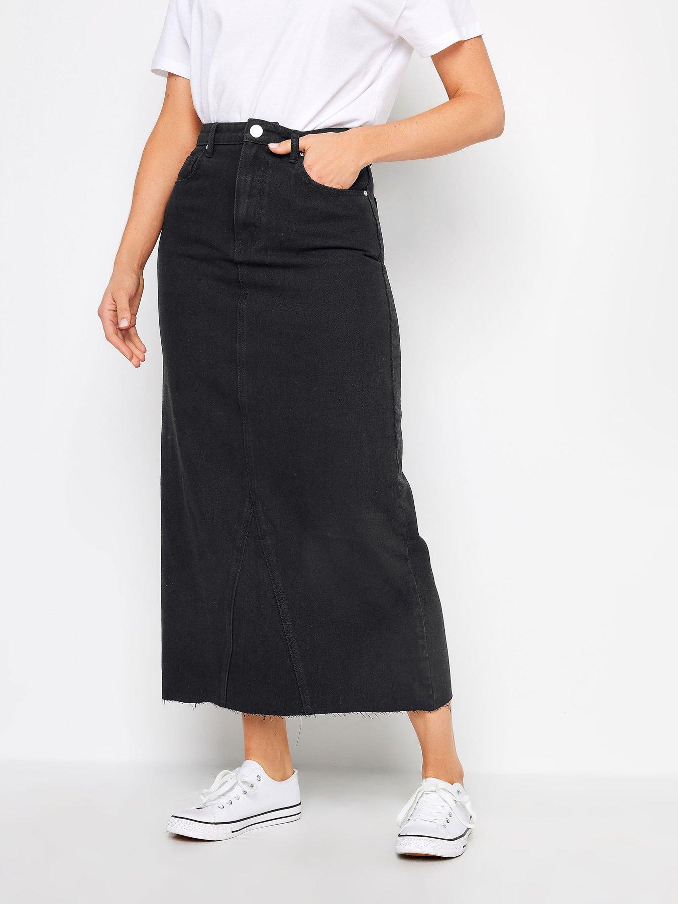 Long Tall Sally Black Denim Maxi Skirt littlewoods