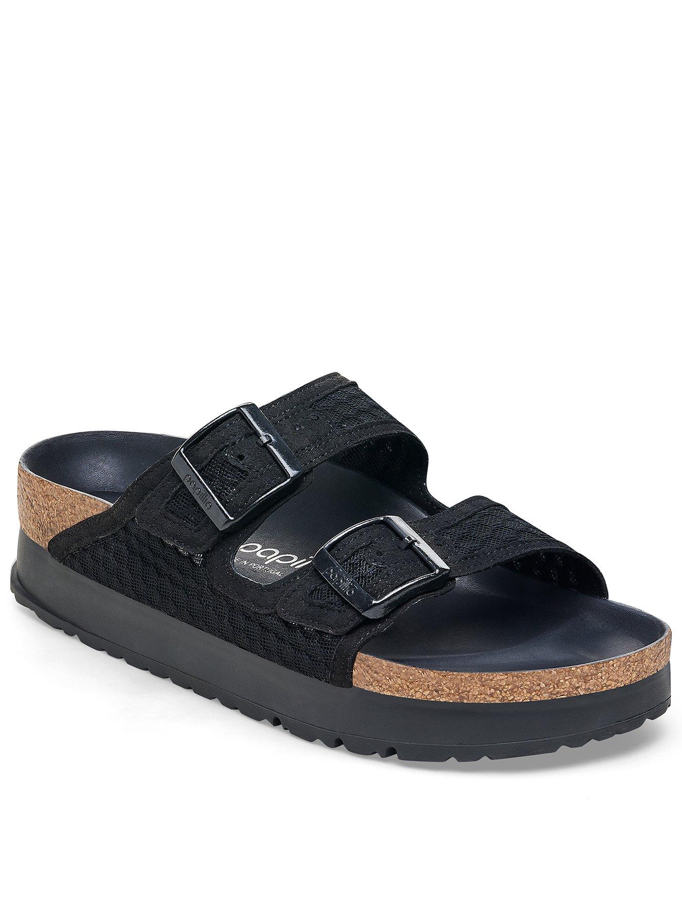 Birkenstock Papillio Arizona Platform Flex Mesh Black littlewoods