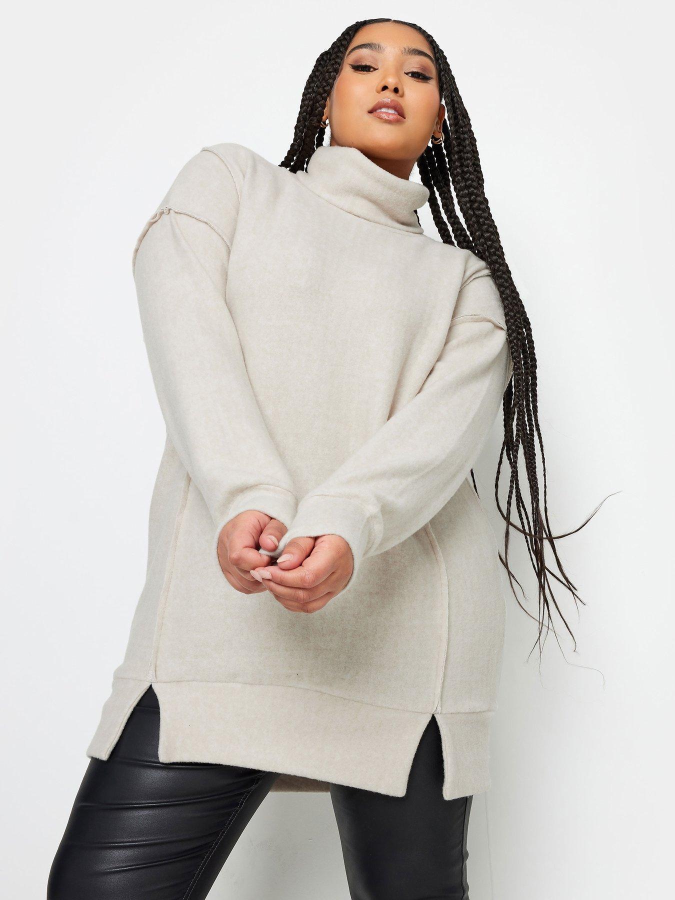 YOURS Plus Size Grey Marl Soft Touch Turtleneck Sweatshirt