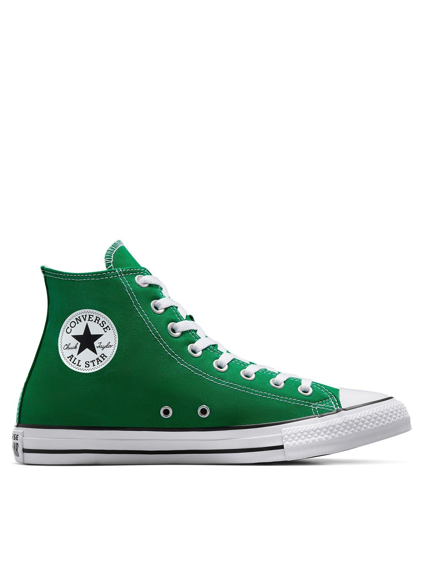 Converse Mens Hi Top Trainers Bright Green littlewoods