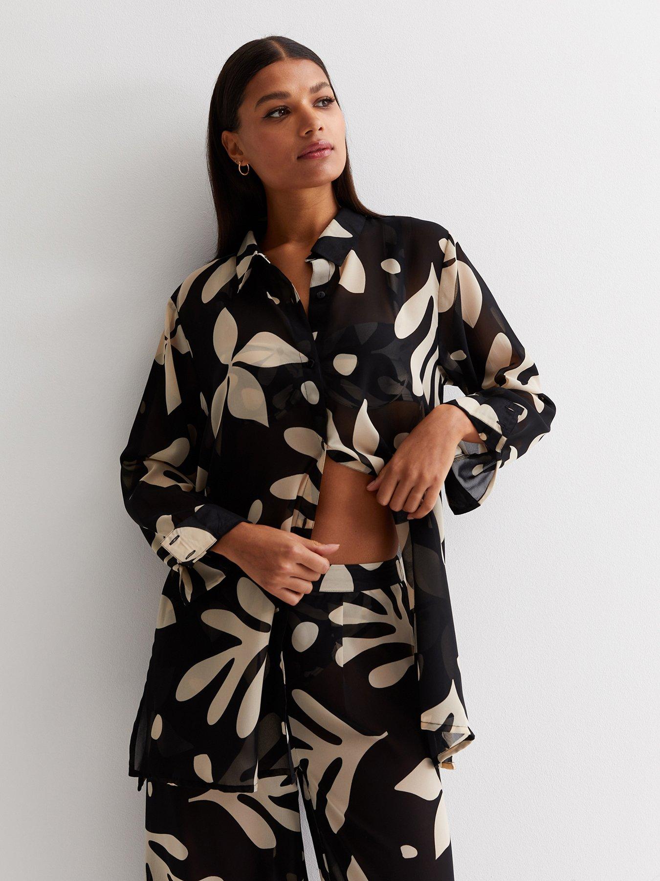 undefined Black Floral Beach Shirt