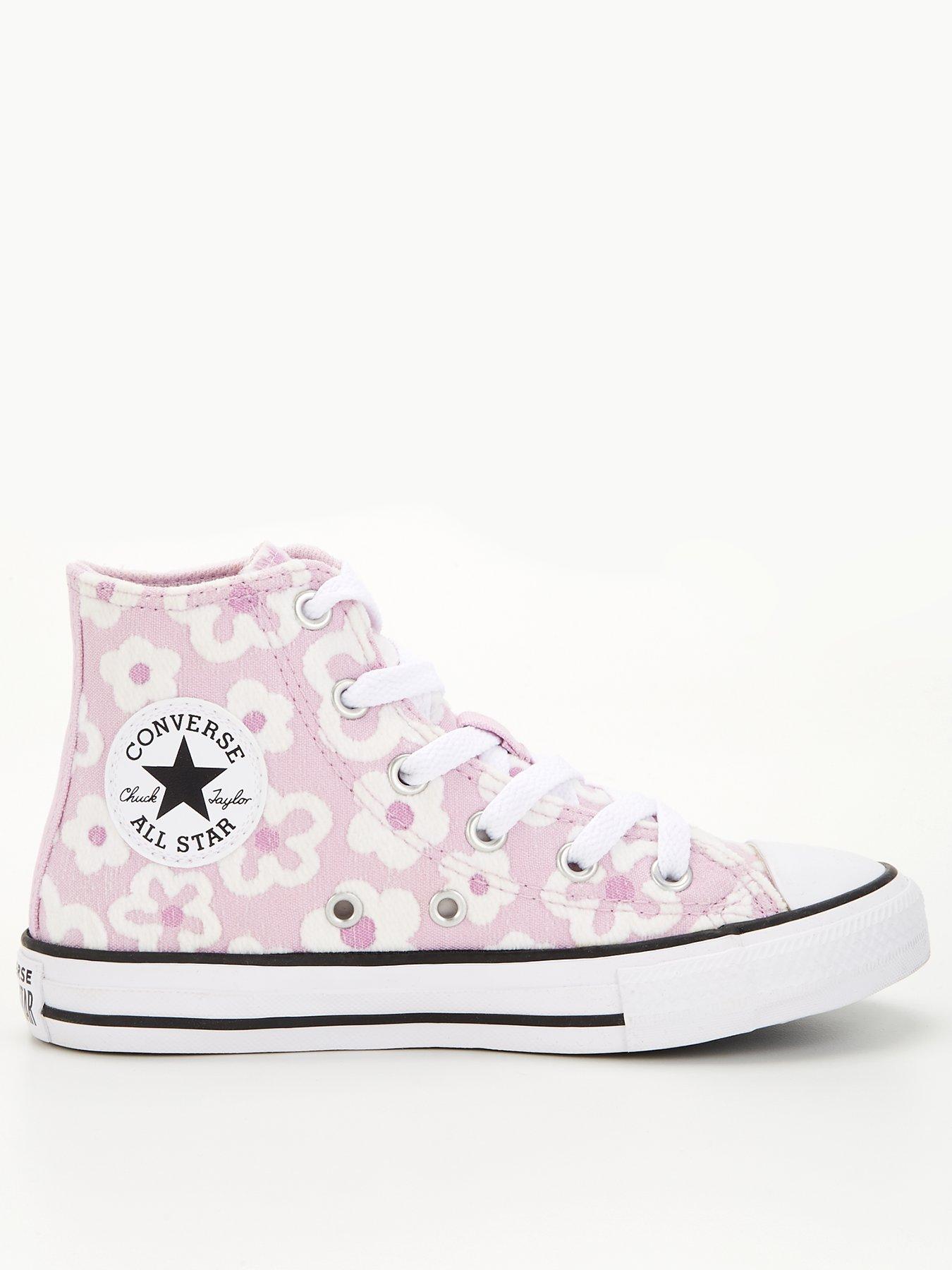 Pink high top converse girls best sale