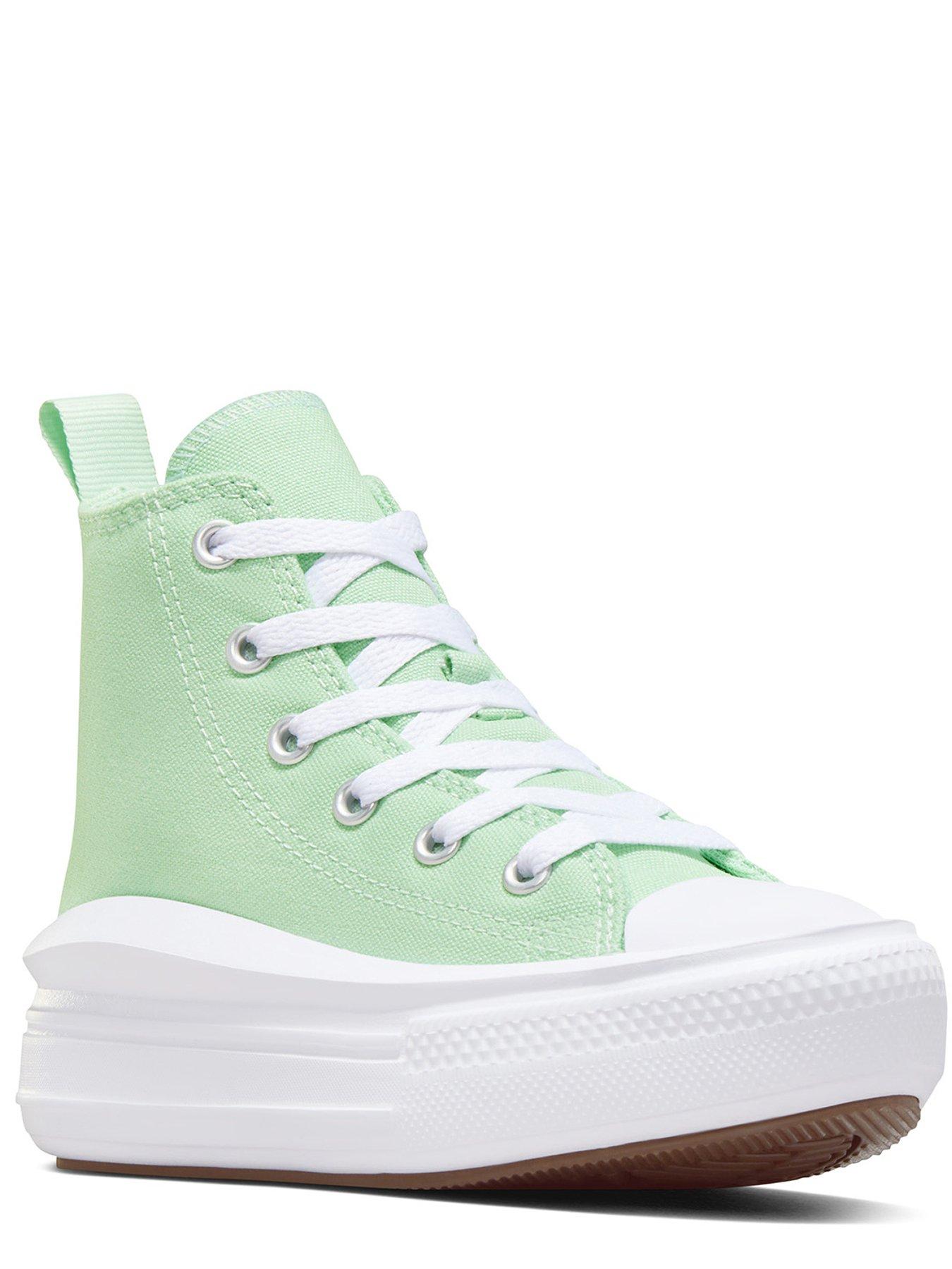 Converse Kids Girls Move Hi Top Trainers Light Green littlewoods