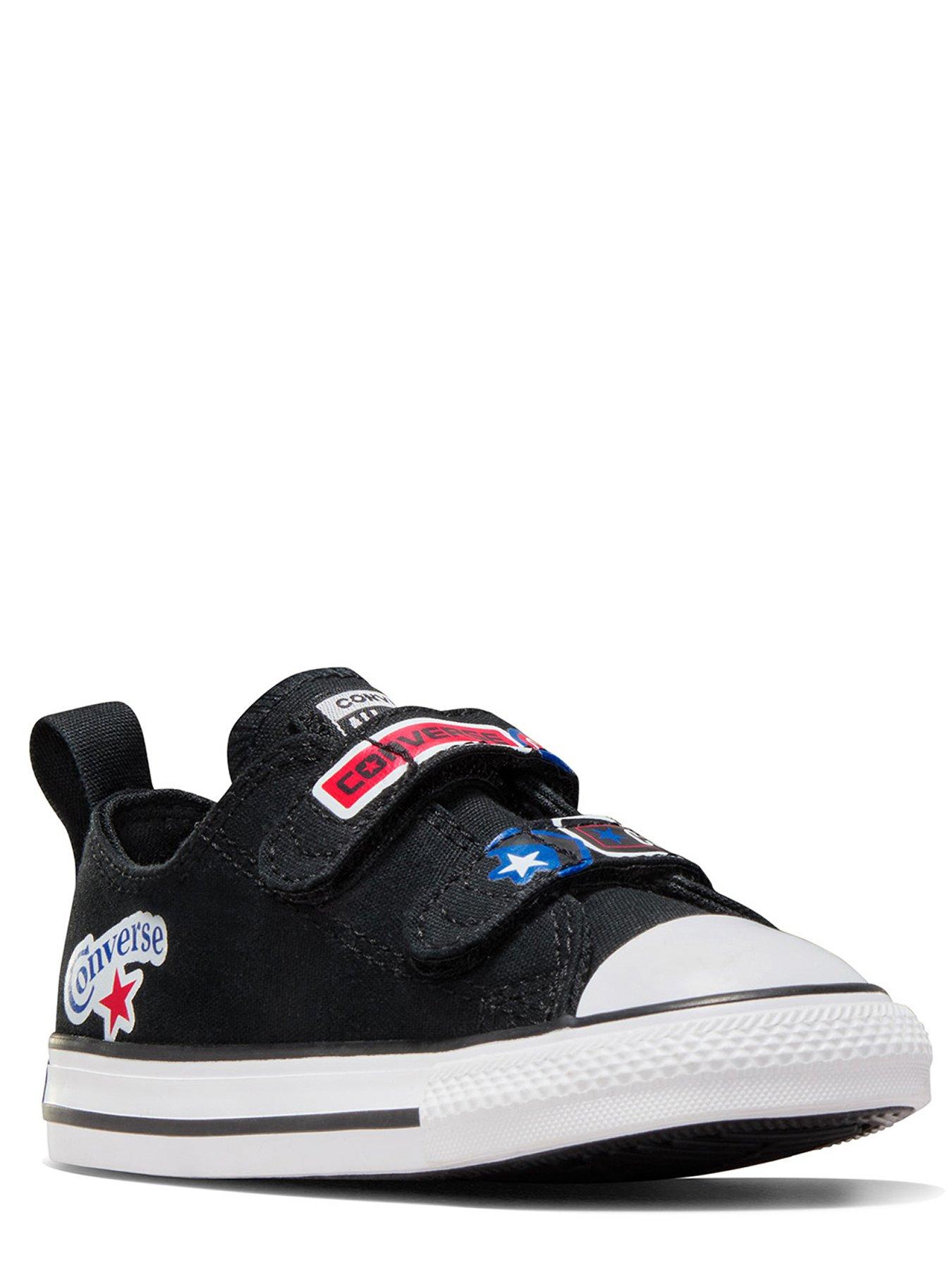 Boys black deals velcro converse