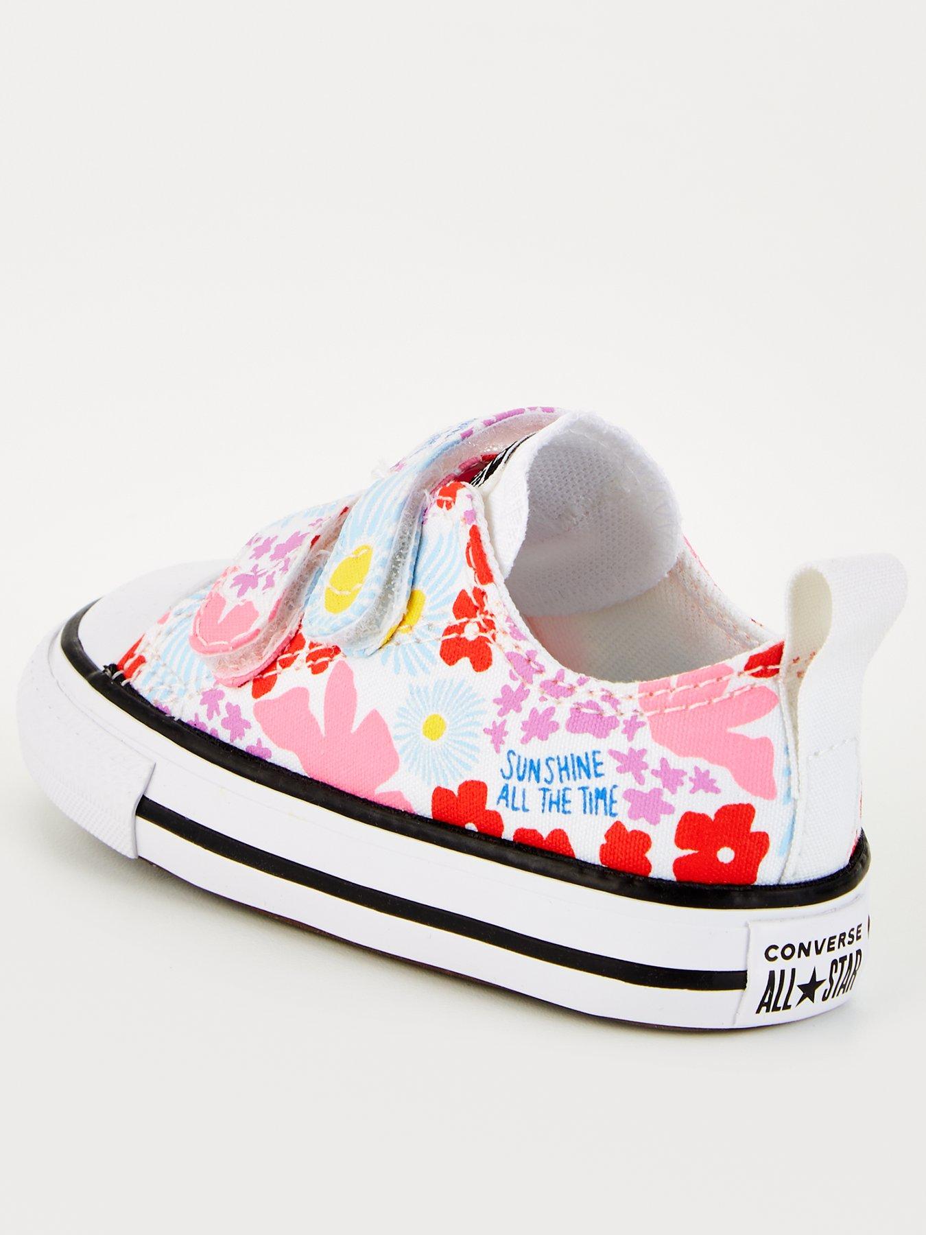 Pink converse velcro online