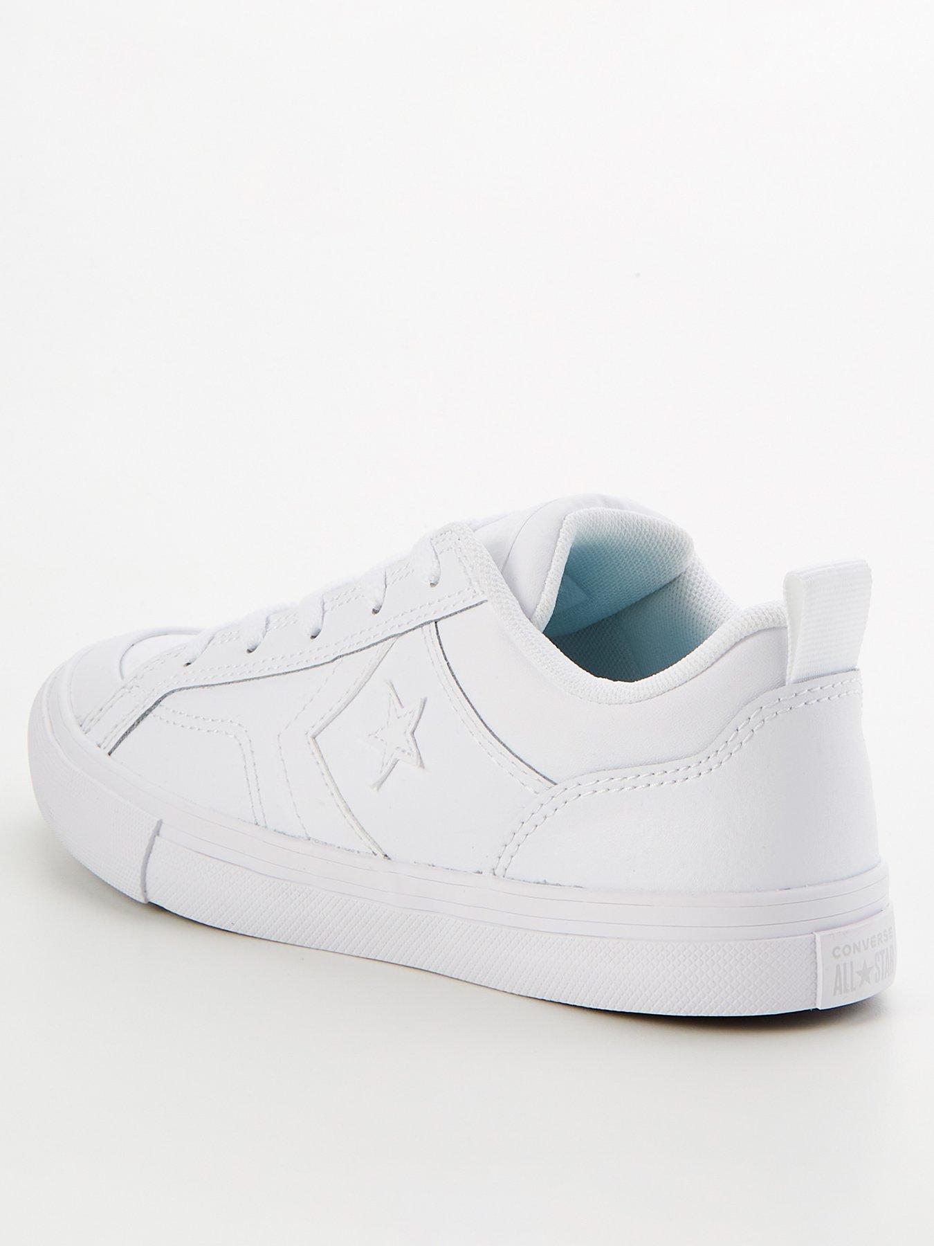 Image 3 of 6 of Converse Junior Boys Pro Blaze Strap Foundational Leather Ox Trainers - White/White