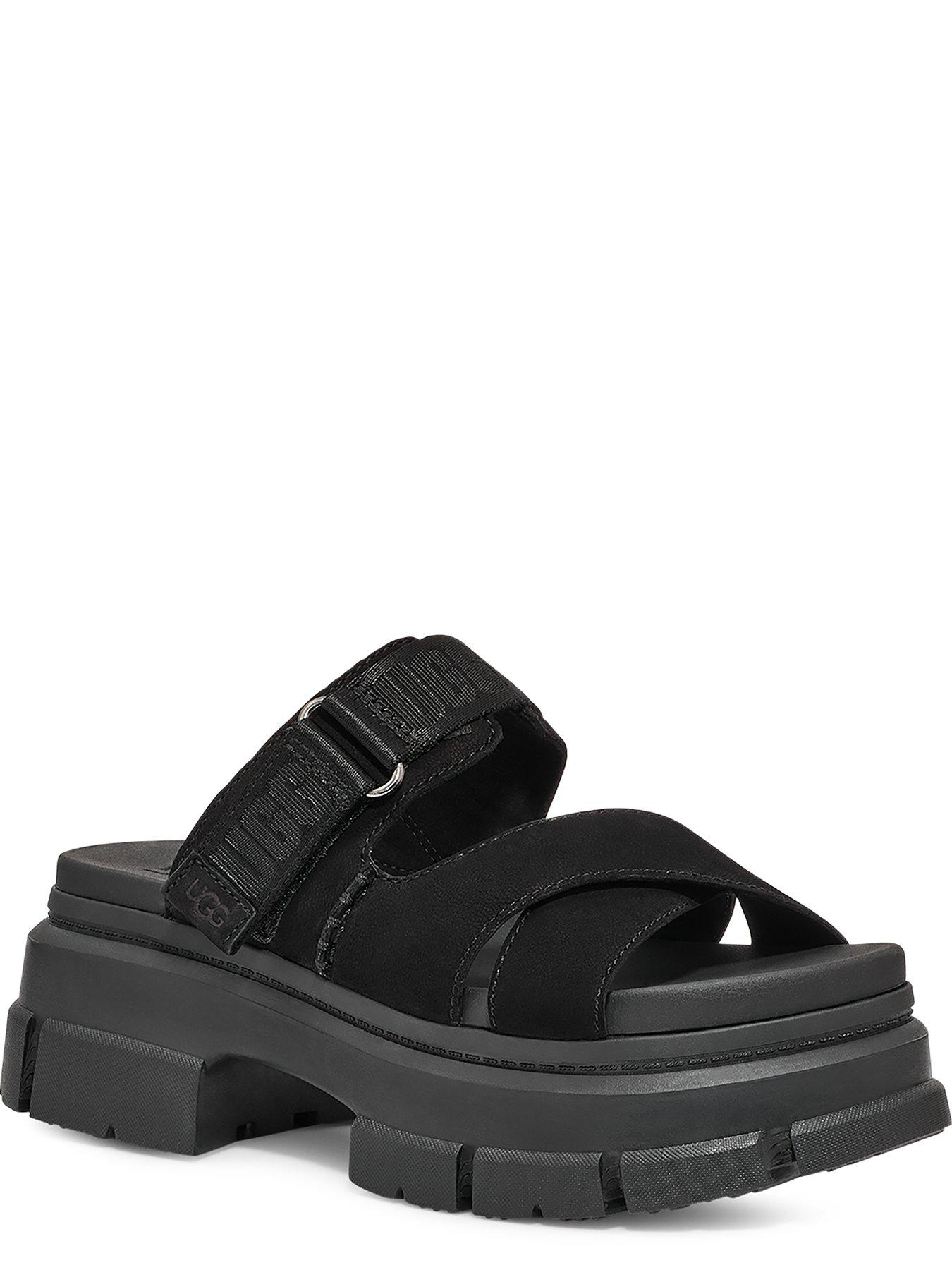 Ugg slides black white and grey sales