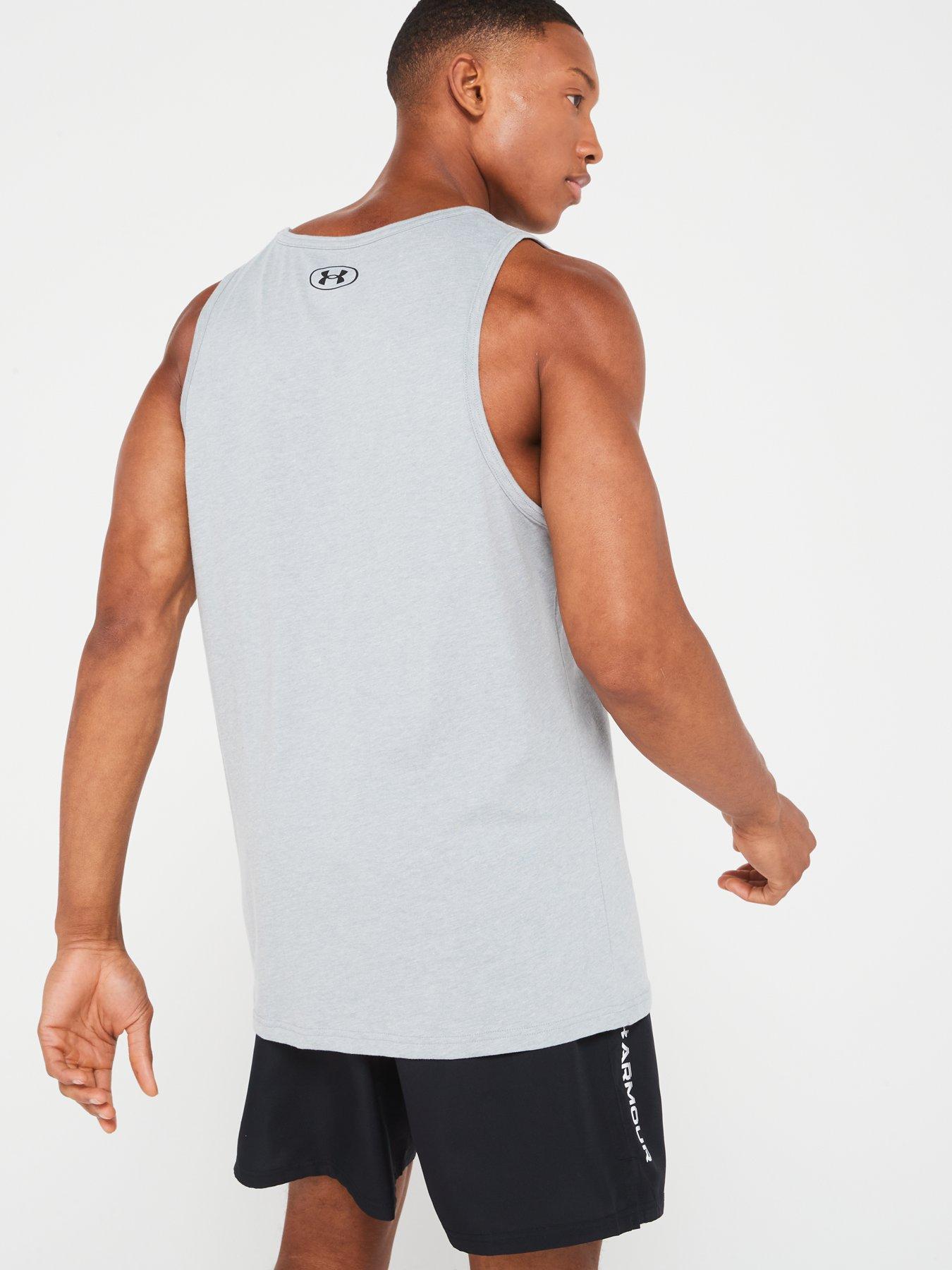  image of under-armour-mens-training-sportstyle-logo-tank-greyblack