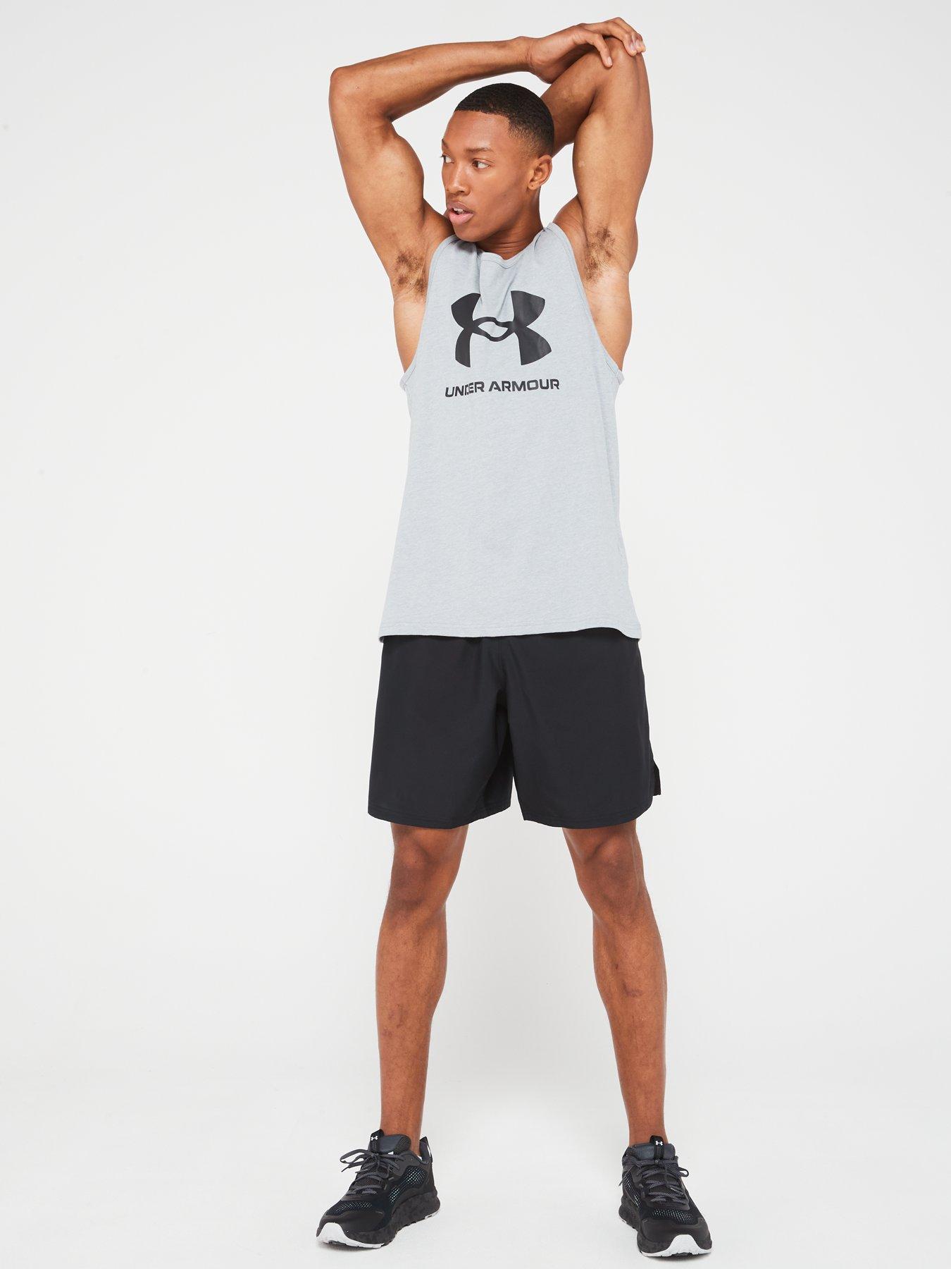  image of under-armour-mens-training-sportstyle-logo-tank-greyblack