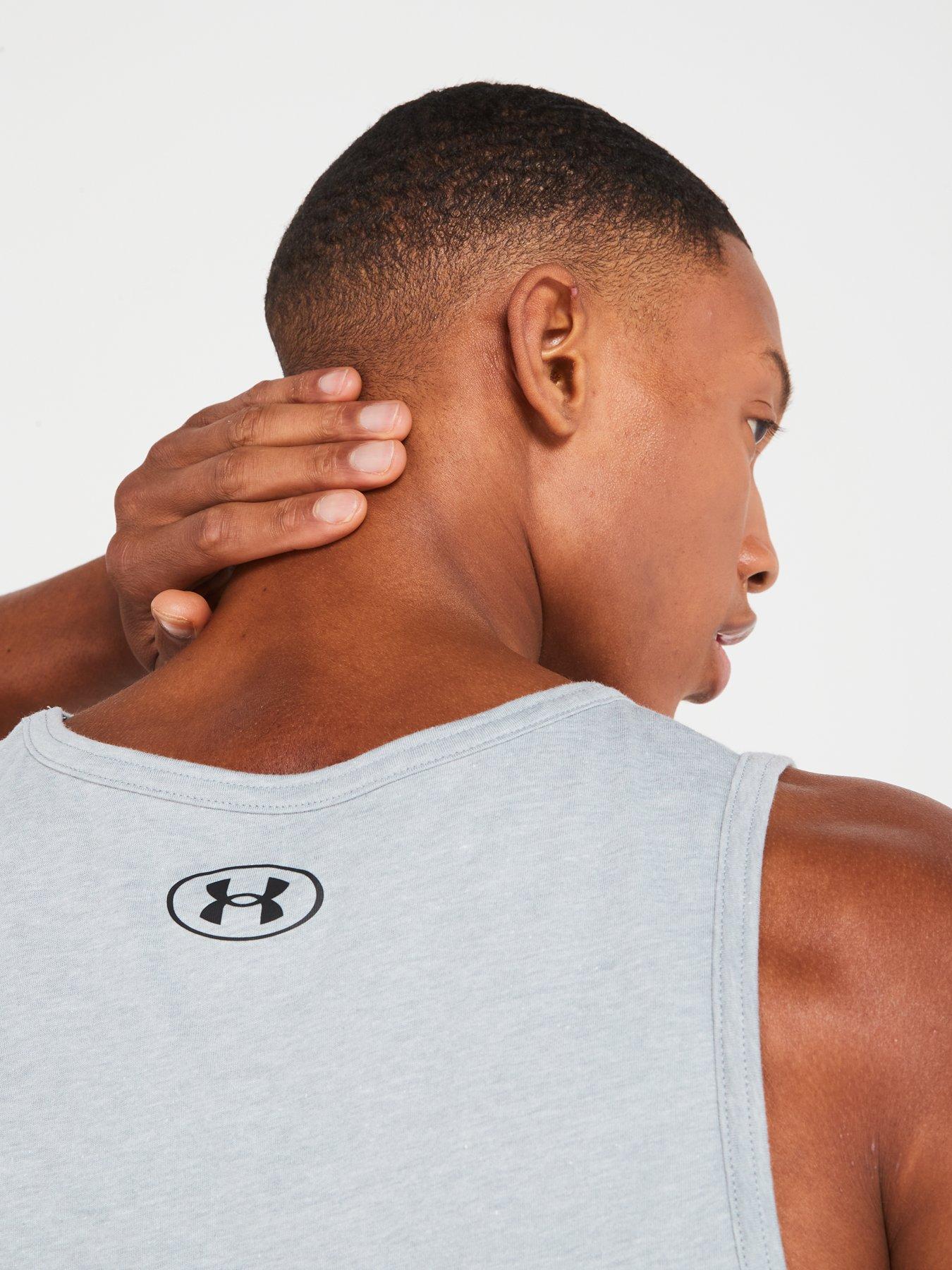  image of under-armour-mens-training-sportstyle-logo-tank-greyblack
