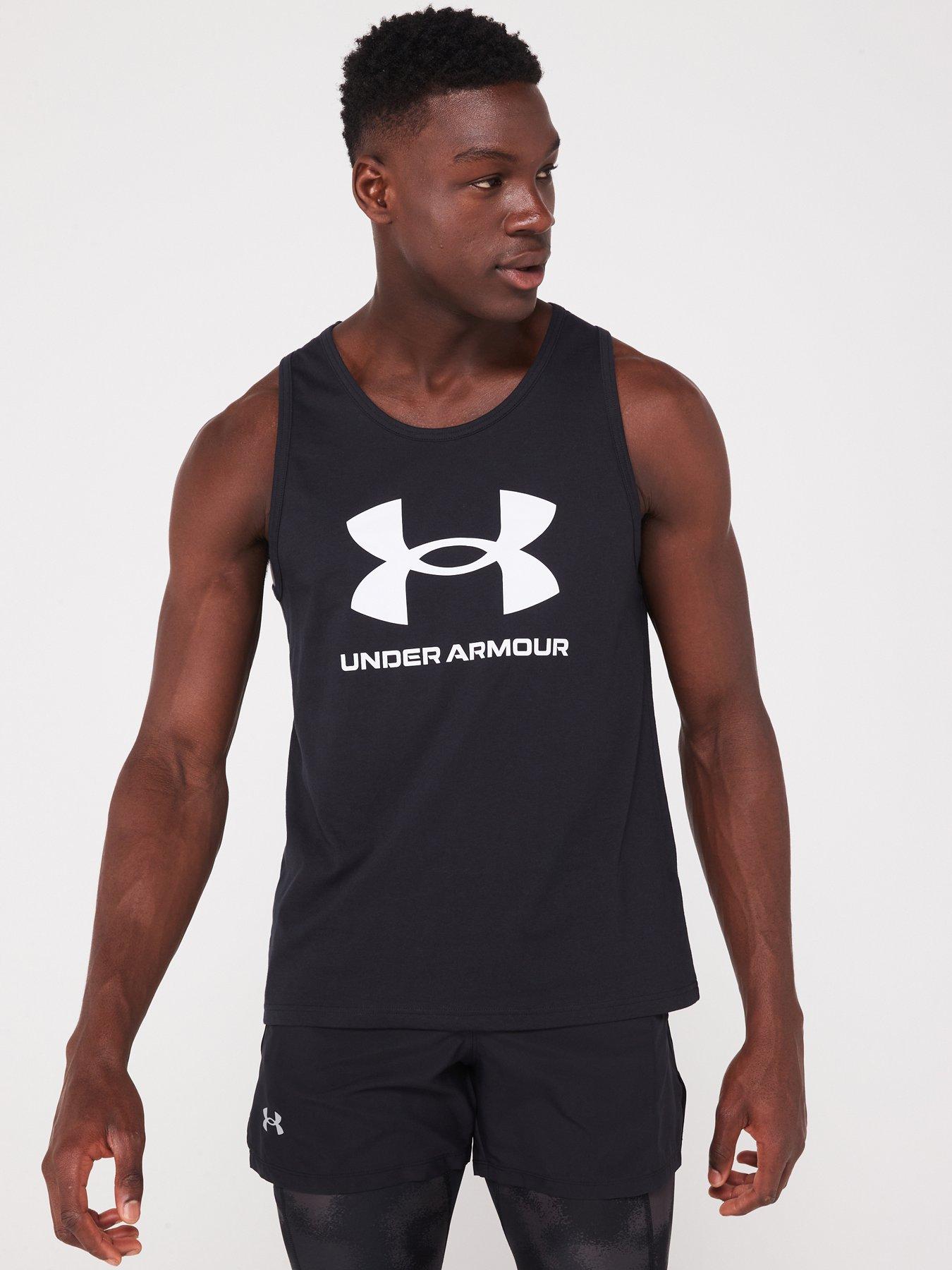 UNDER ARMOUR Men's Training Sportstyle Logo Tank Black/White