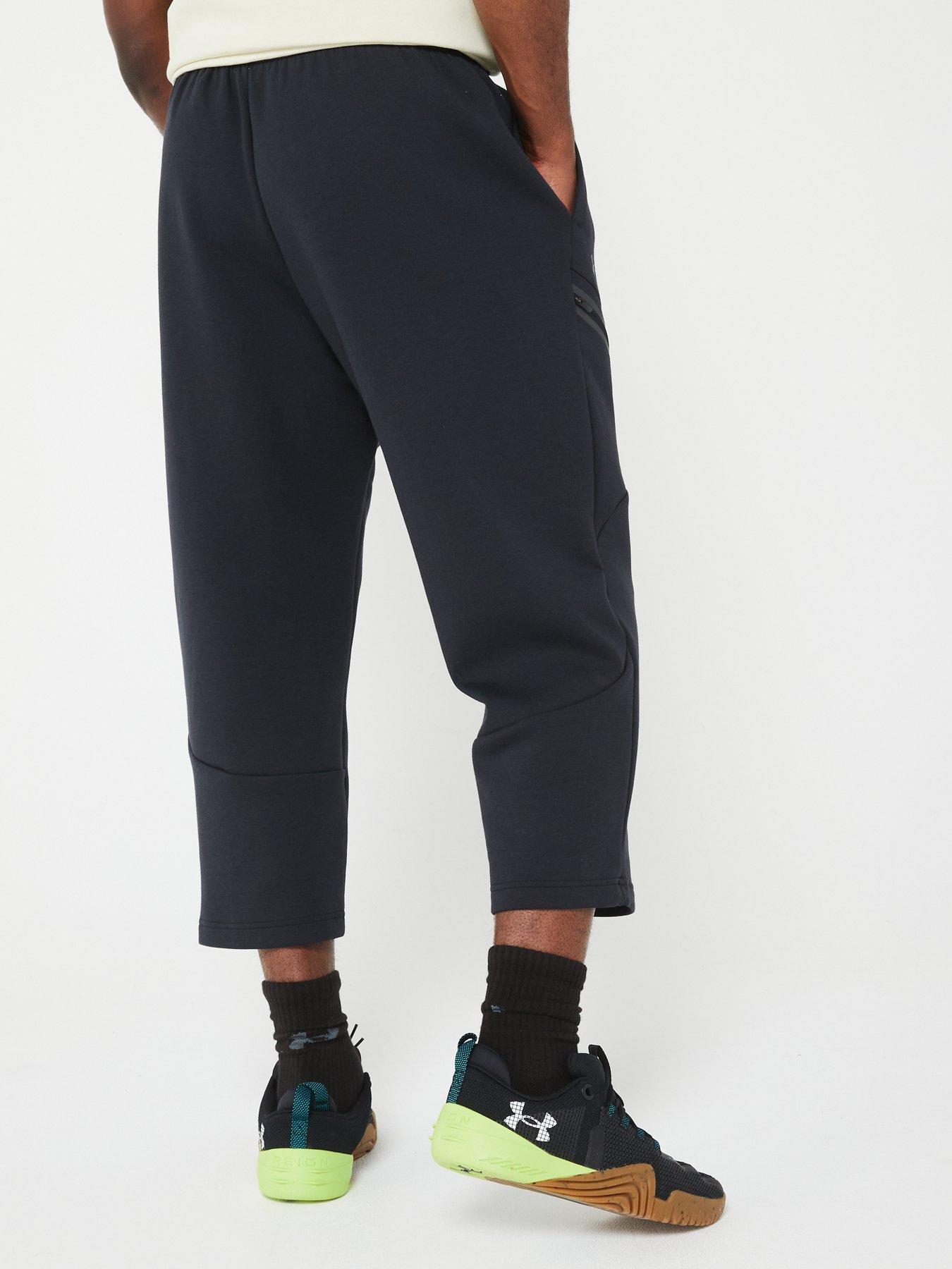 UNDER ARMOUR Mens Unstoppable Fleece Baggy Crop Pants Black
