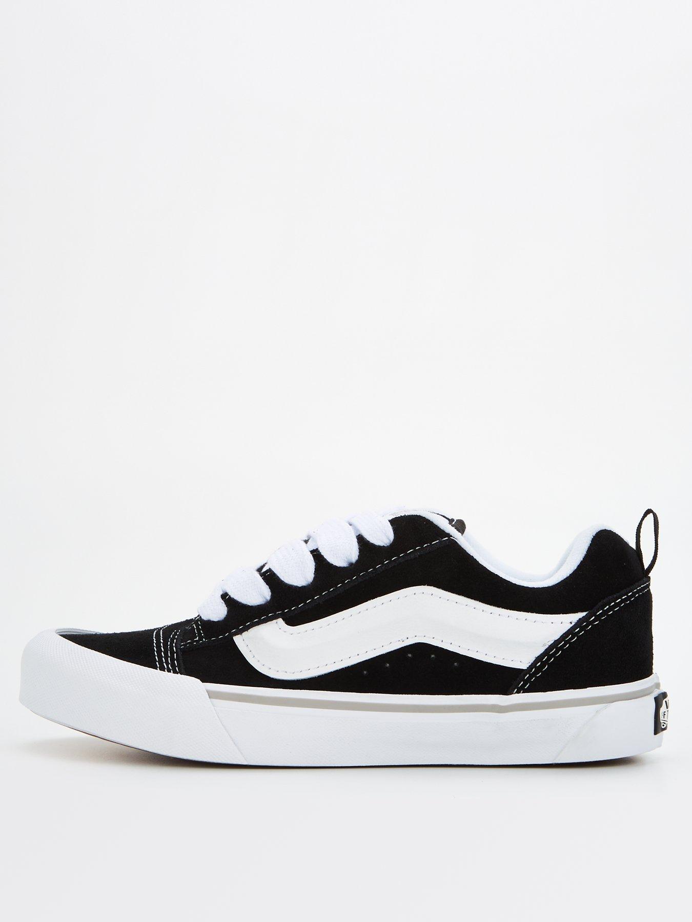 Vans Junior Boys Knu Skool Trainers Black White littlewoods