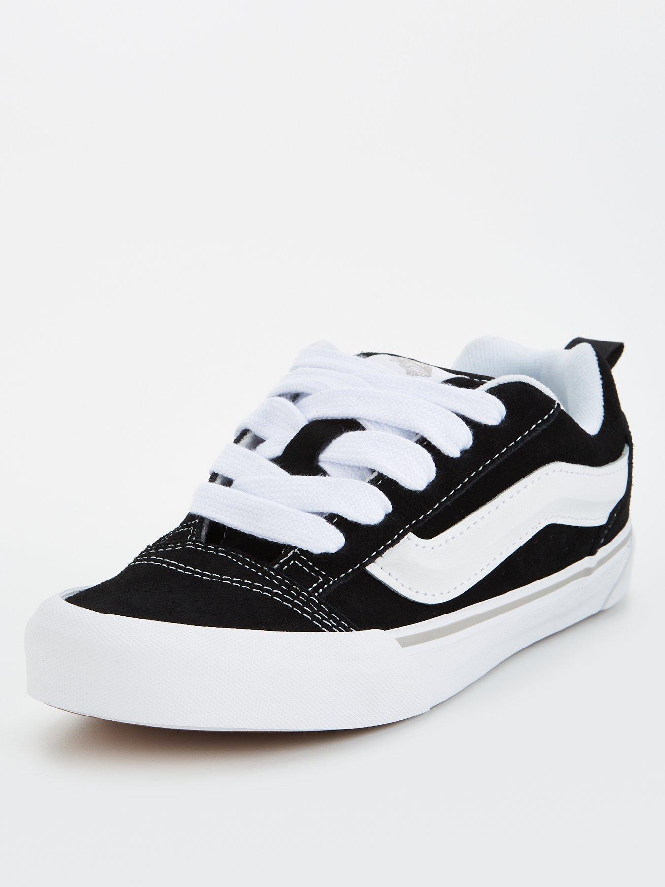 Vans Junior Boys Knu Skool Trainers Black White littlewoods