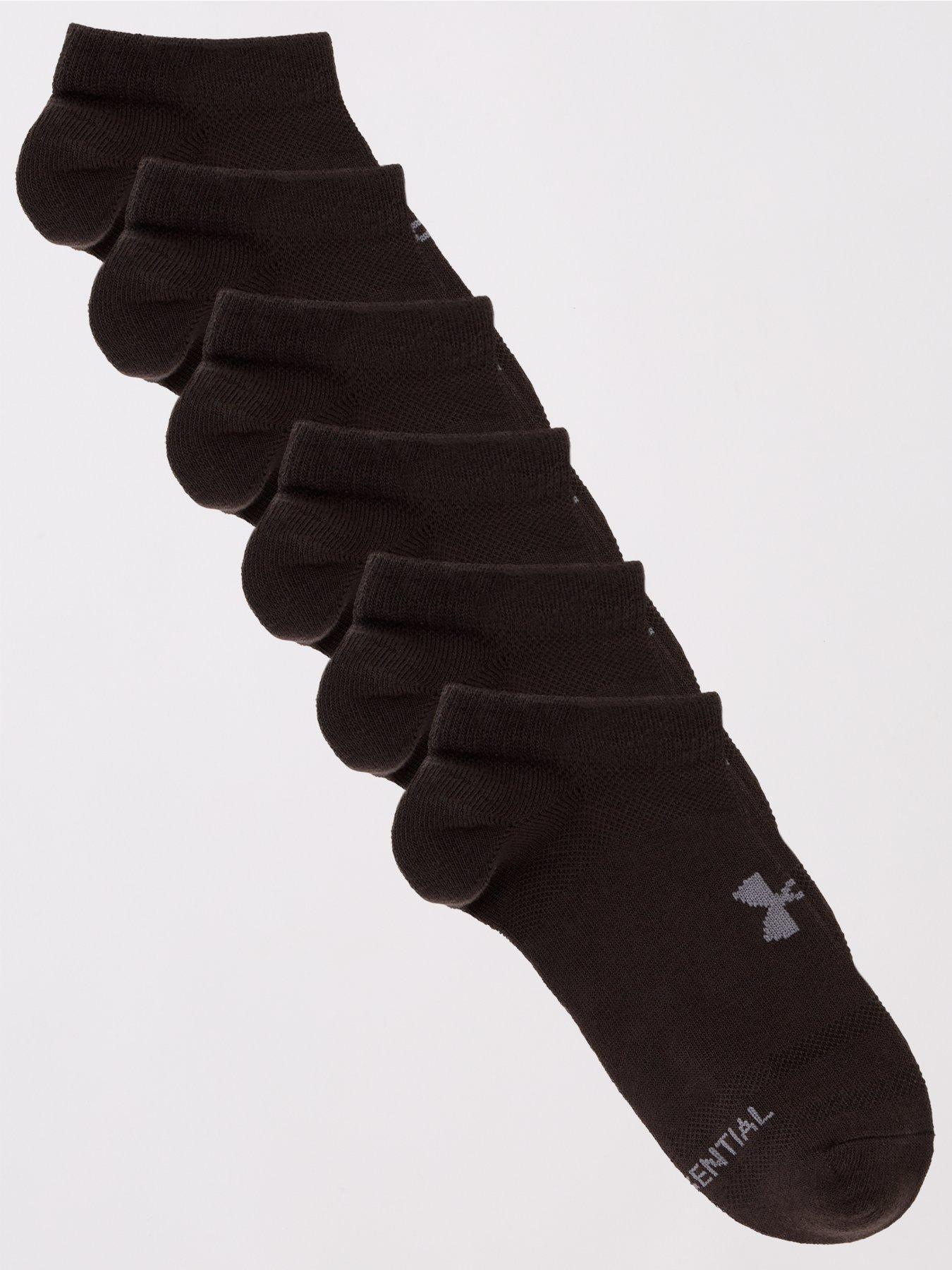 undefined 6 Pack of Men's Essential No Show Socks - Black/Grey