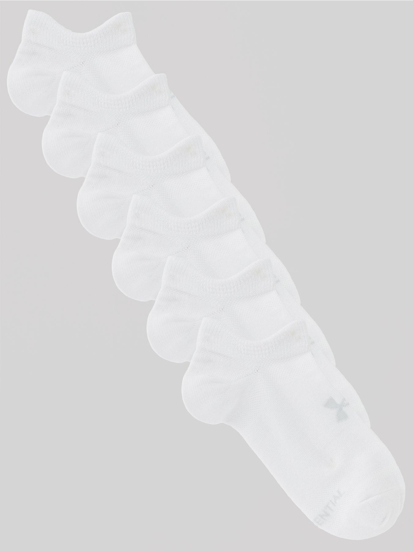 undefined Mens Essential No Show 6pk Socks - White/grey