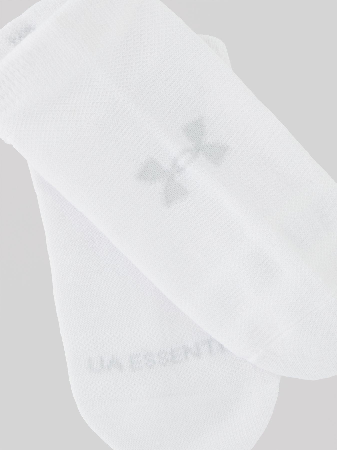  image of under-armour-mens-essential-no-show-6pk-socks-whitegrey