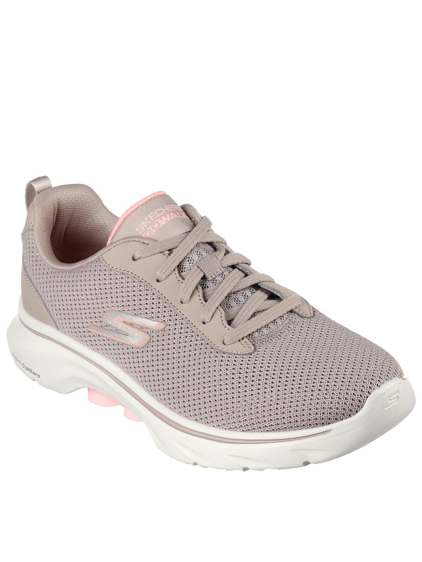 Skechers Go Walk 7 Basic Athletic Mesh Lace Up Taupe littlewoods