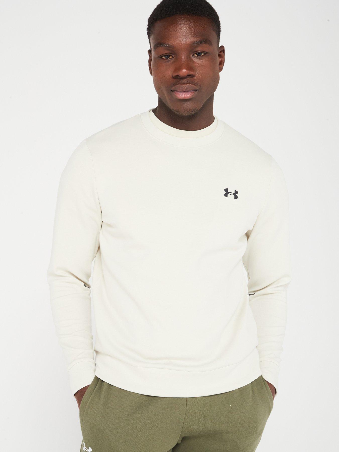 UNDER ARMOUR Mens Unstoppable Fleece Crew Sweat - Cream