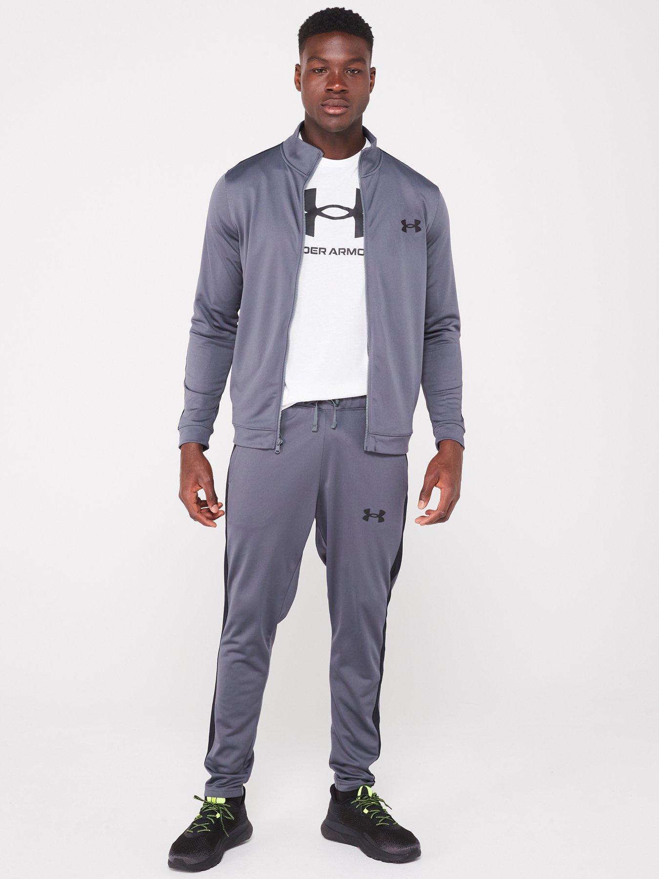 UNDER ARMOUR Men s Training Knit Tracksuit Grey Black littlewoods