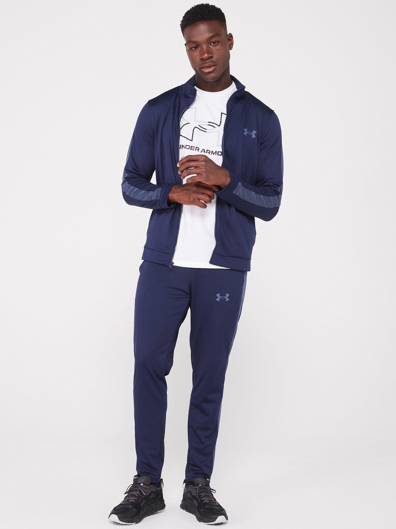 UNDER ARMOUR Men s Training Knit Tracksuit Navy Grey littlewoods